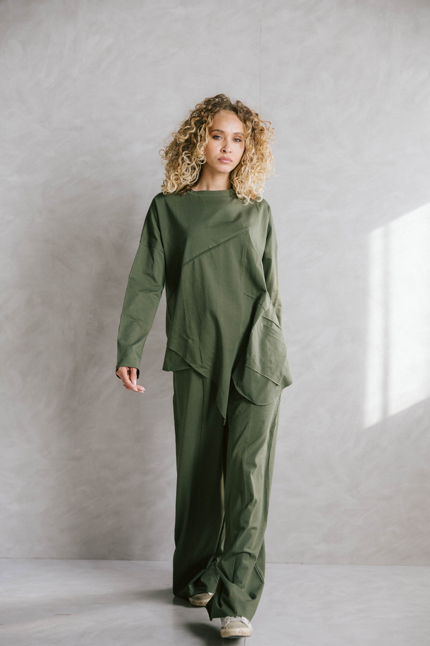Unfinished cotton set - olive
