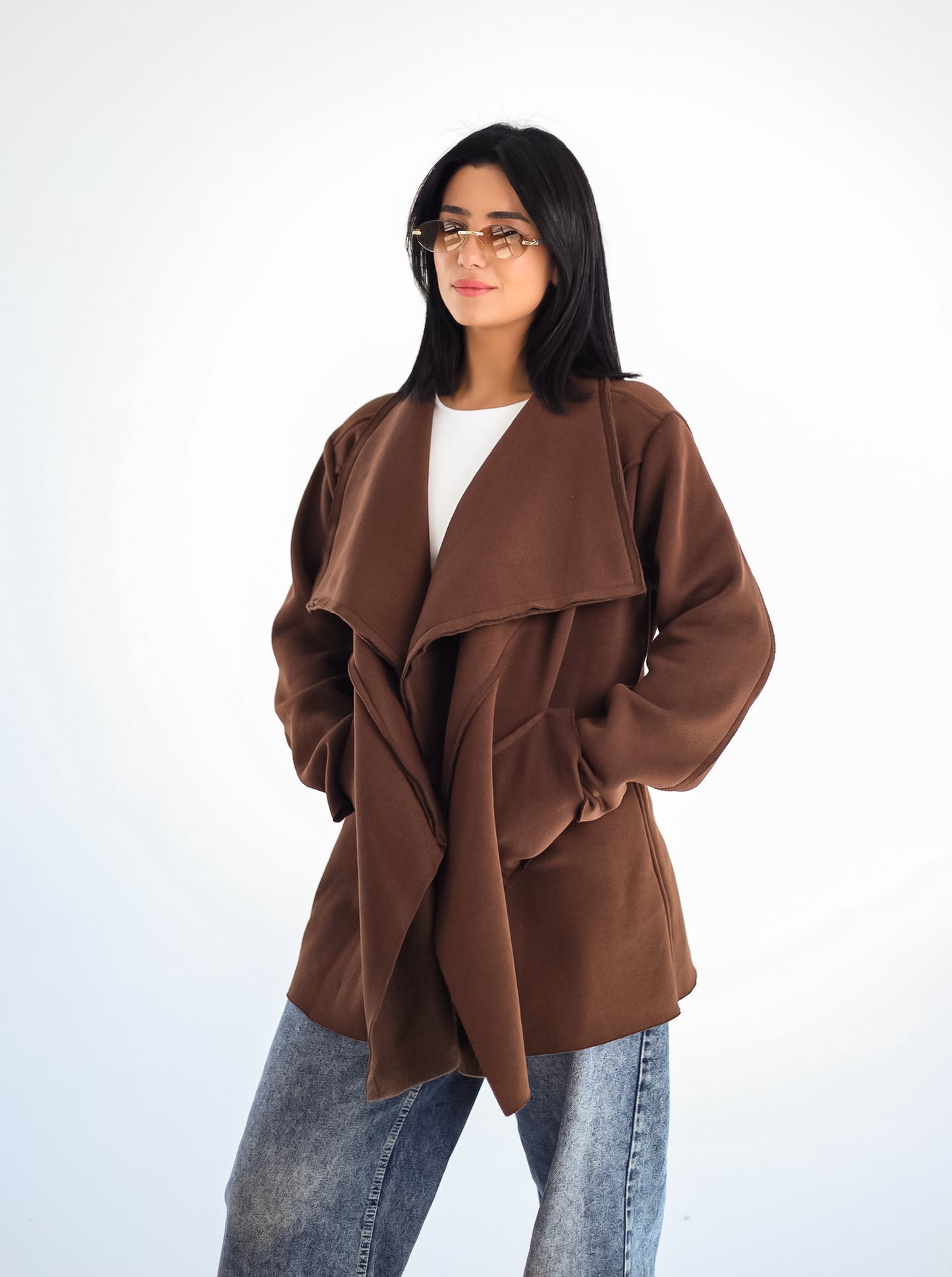 Unfinished Milton cardigan - BROWN