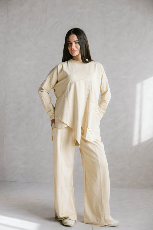 Unfinished cotton set - beige