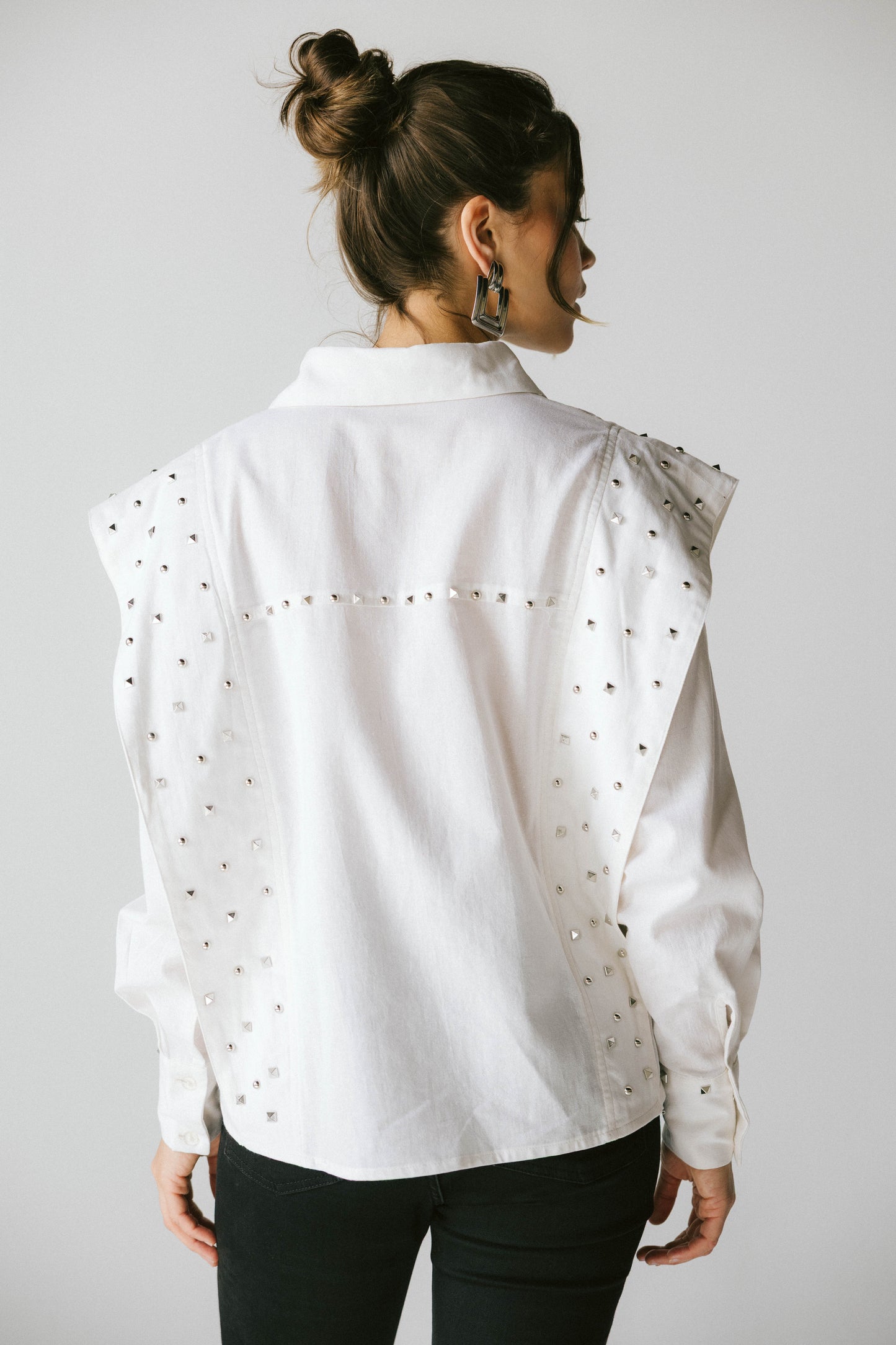 Studded linen shirt