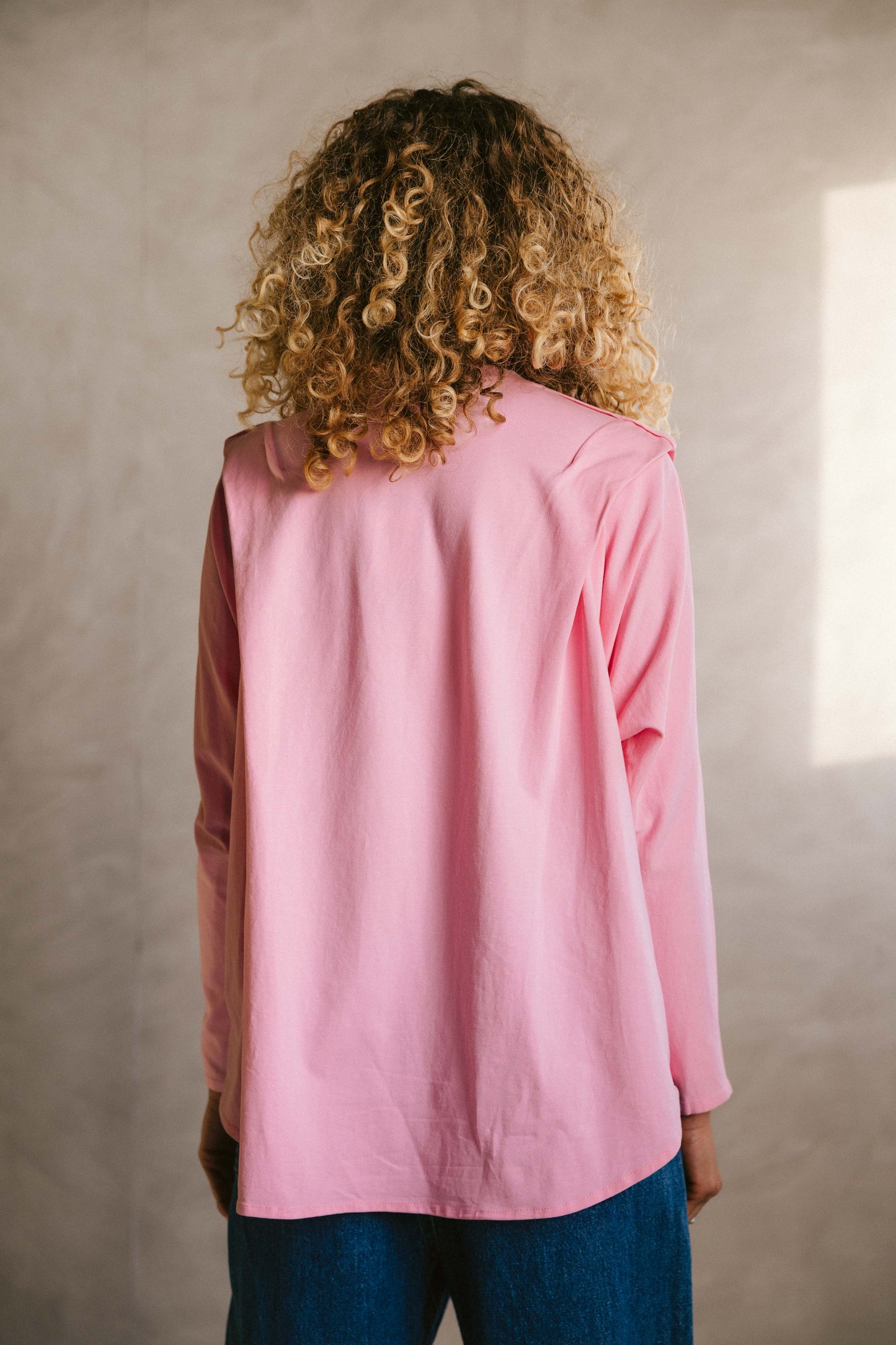 Ruched cotton t-shirt - Pink
