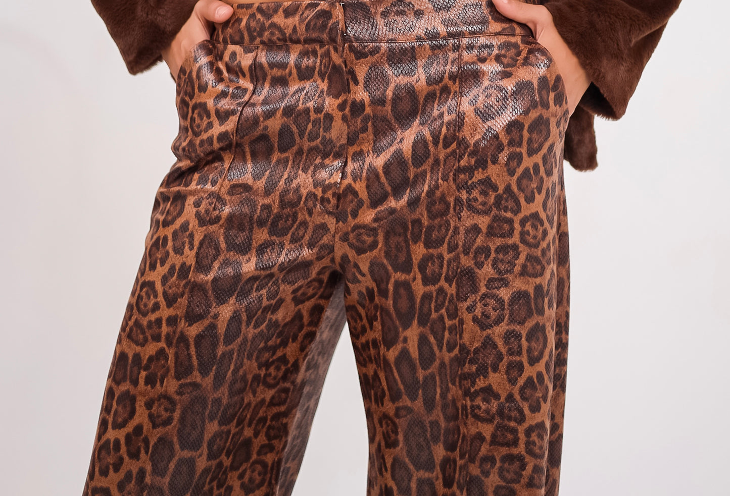 Leopard leather pants
