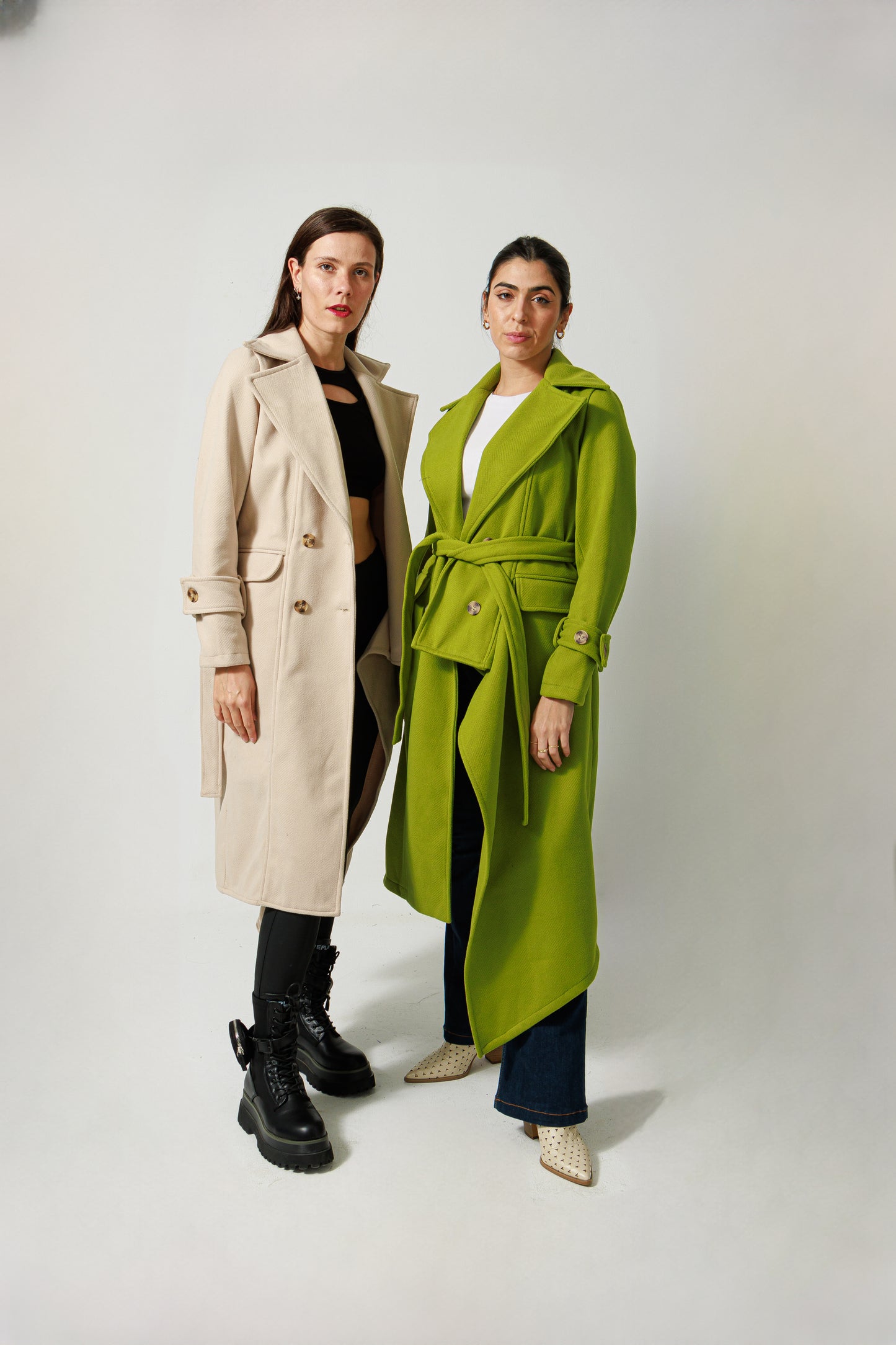 Asymmetric wool coat