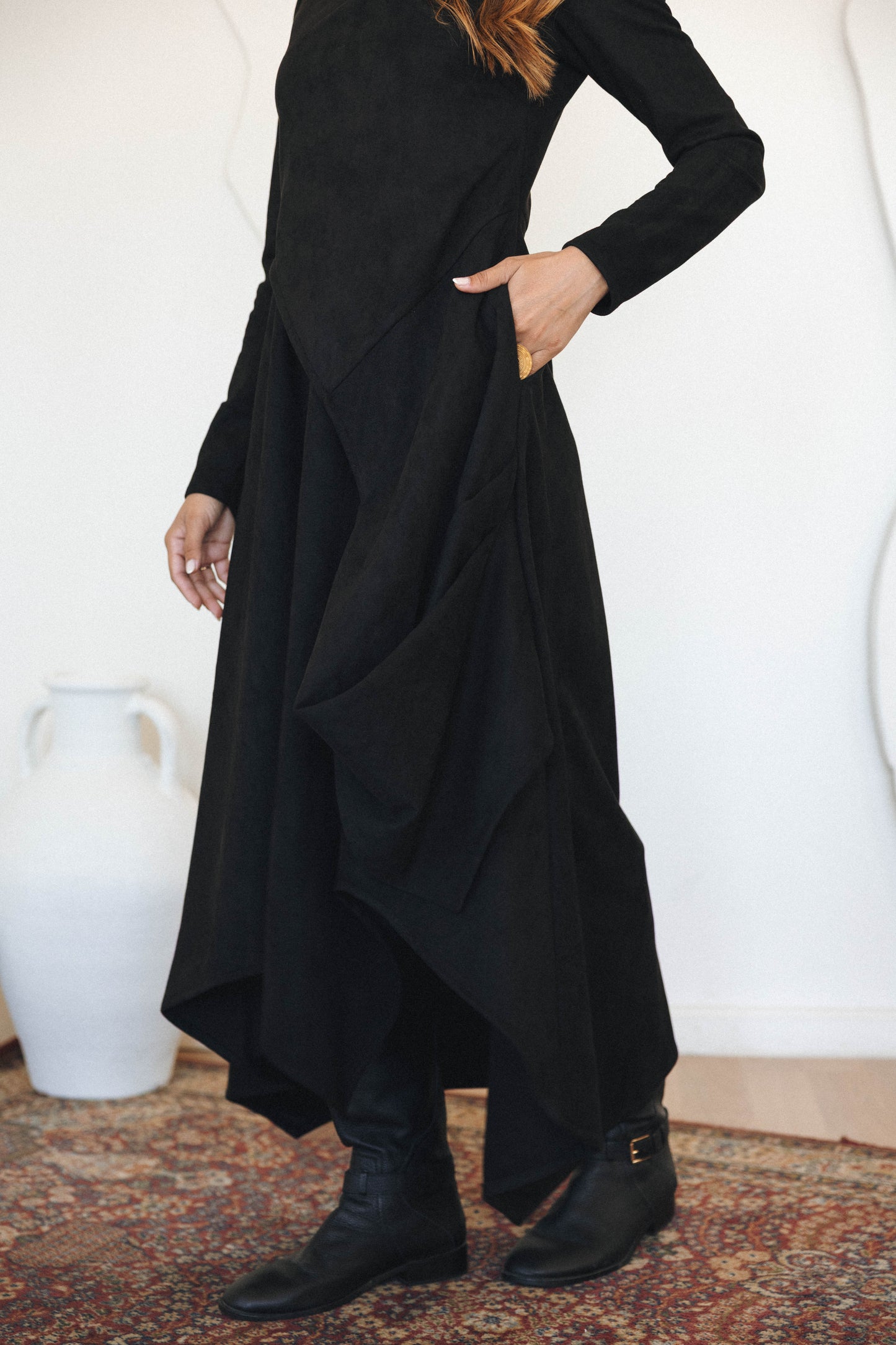 ASYMMETRICAL DRESS - BLACK