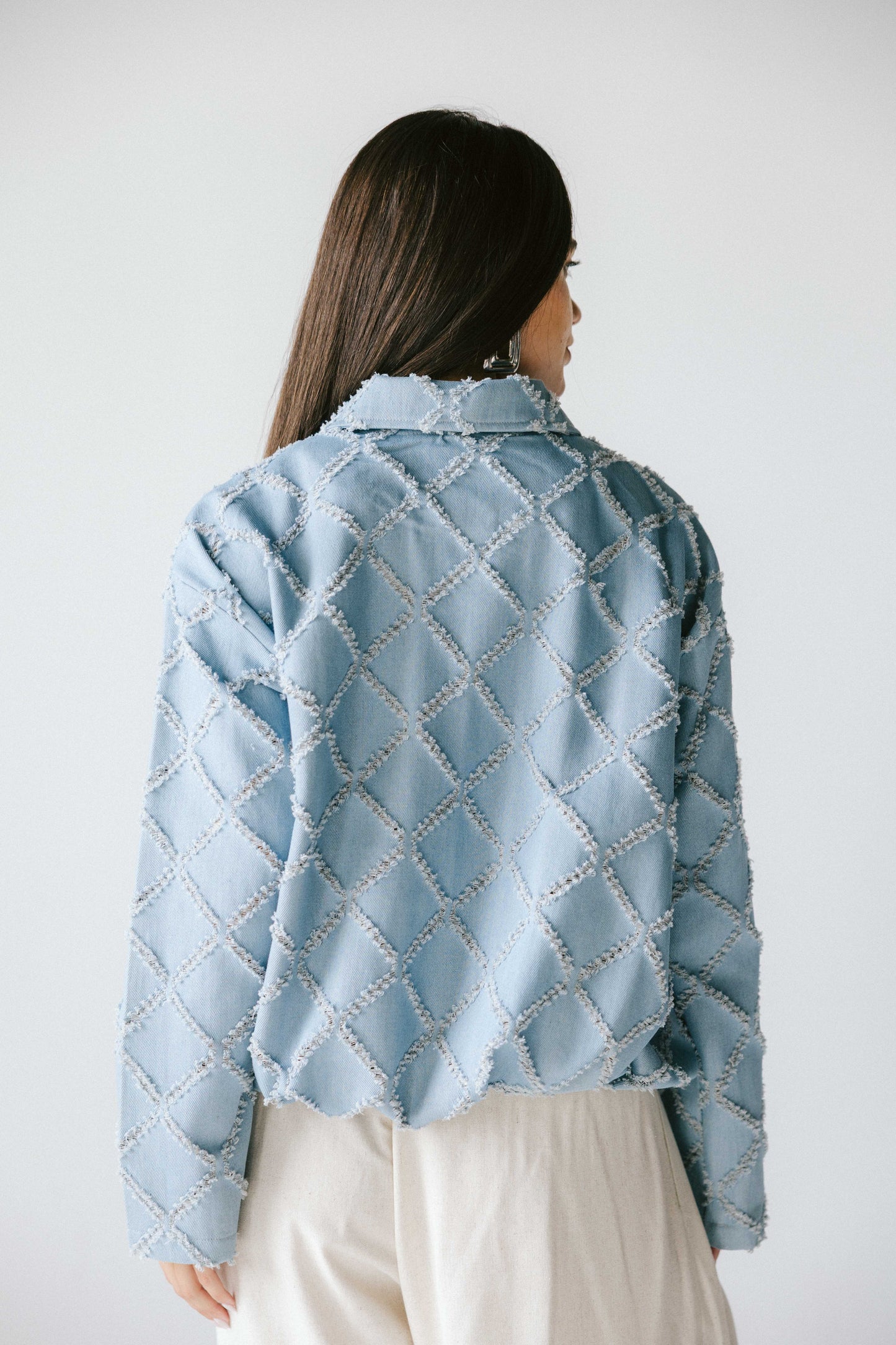 Textured denim jacket