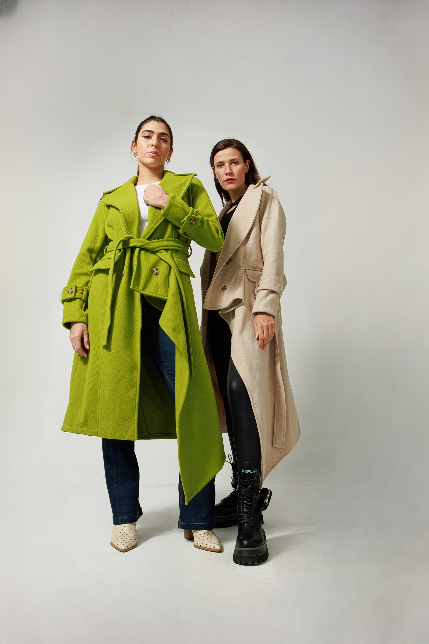 Asymmetric wool coat