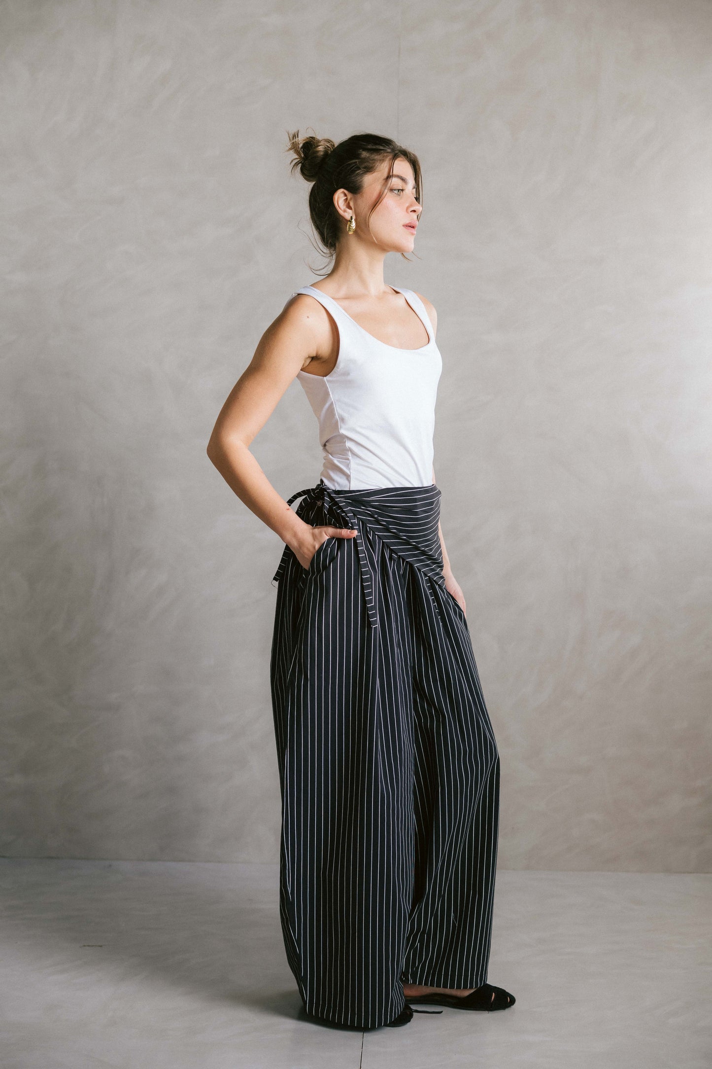 Stripped ease pants