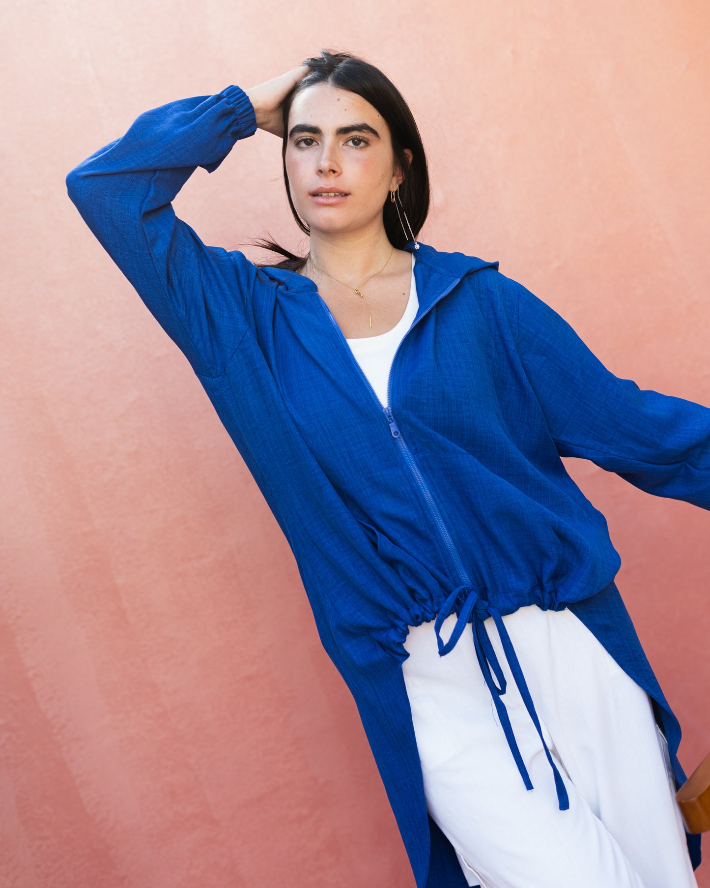 High law zipper cardigan