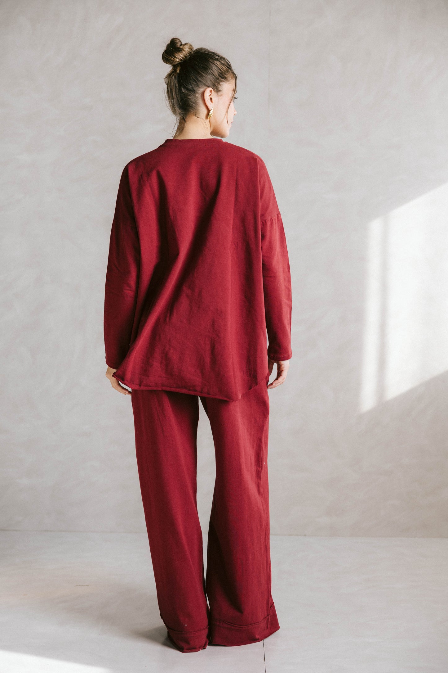 Unfinished cotton set - Maroon