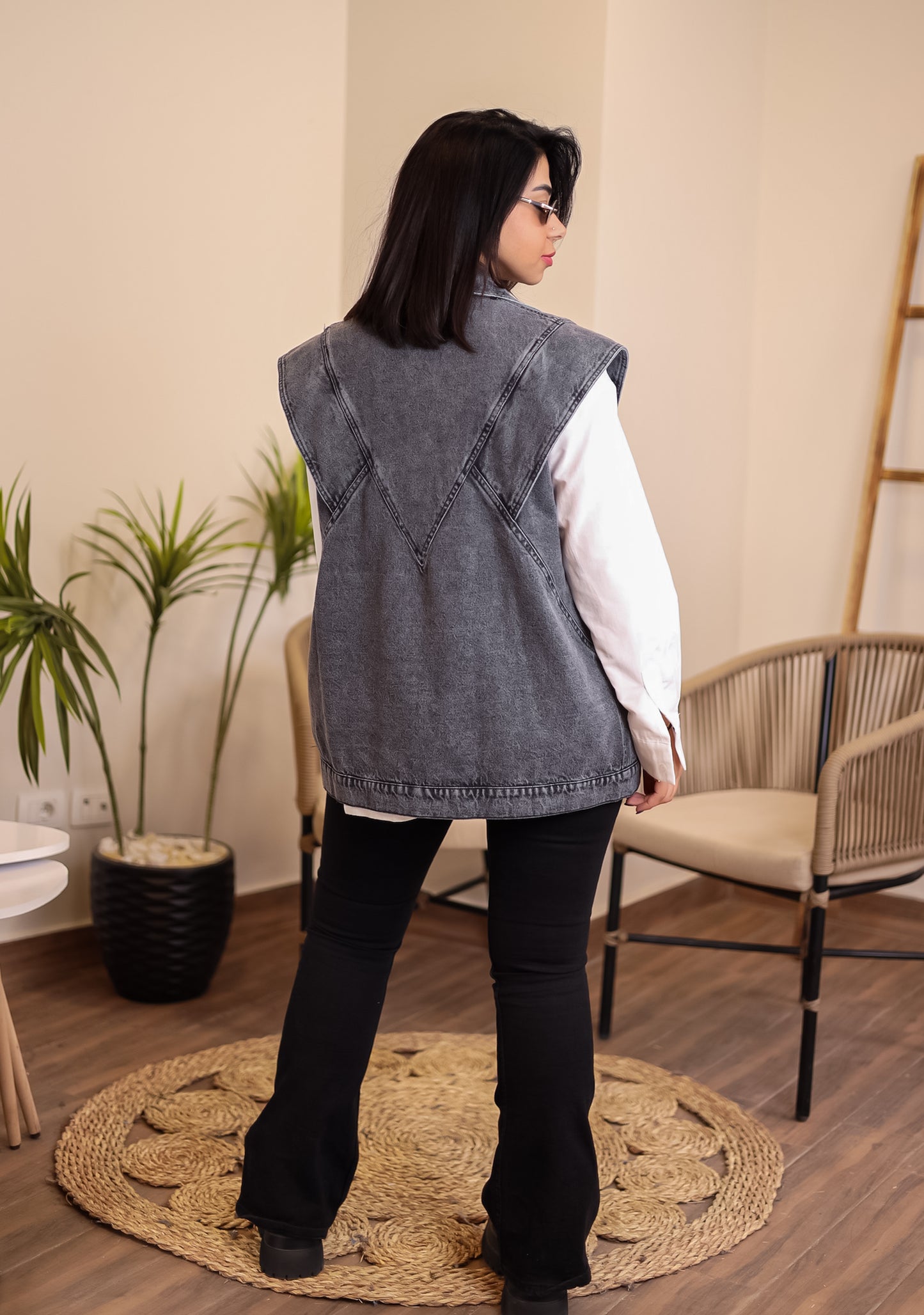 Denim vest - GREY
