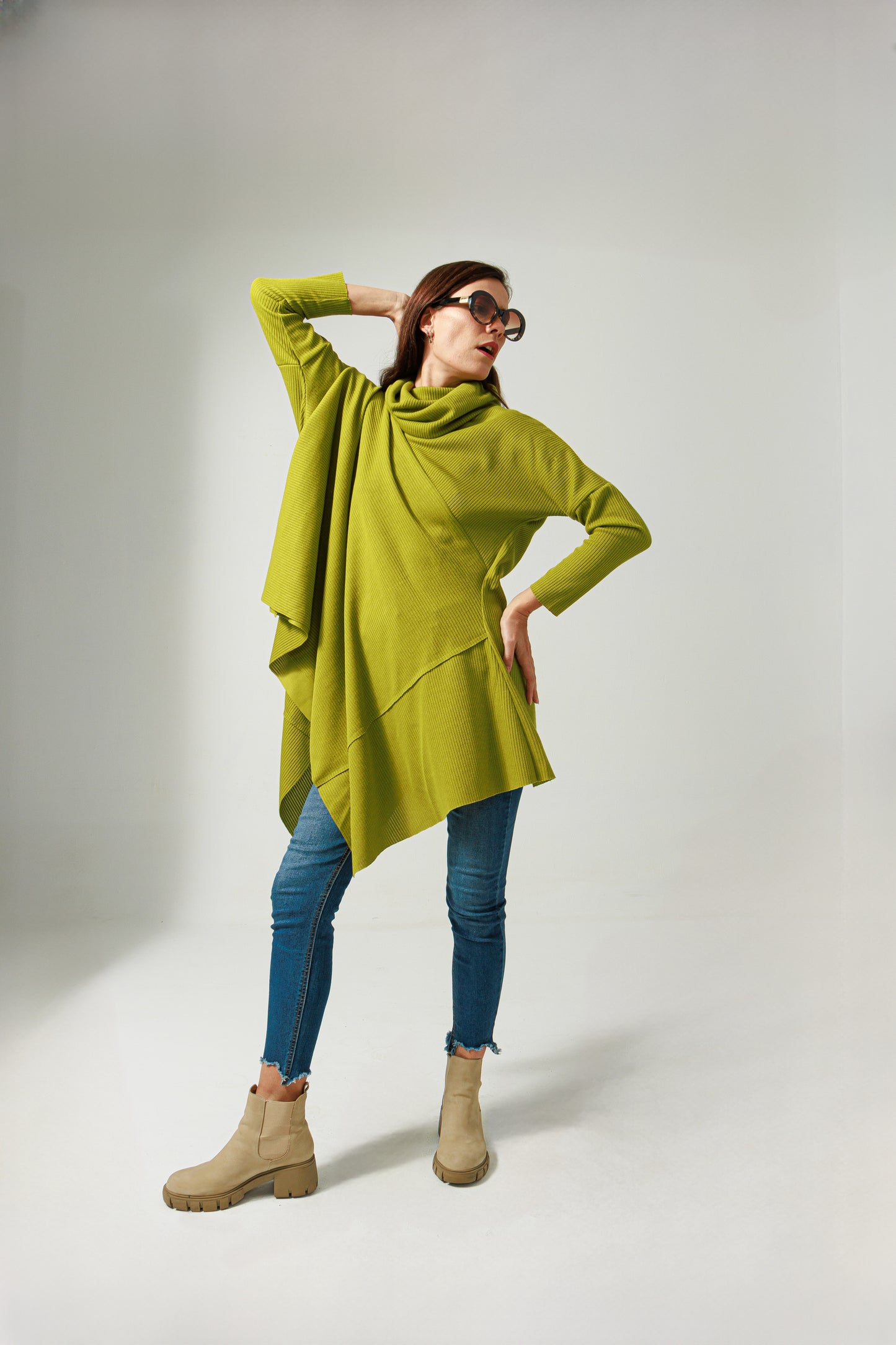 Asymmetric wool Top