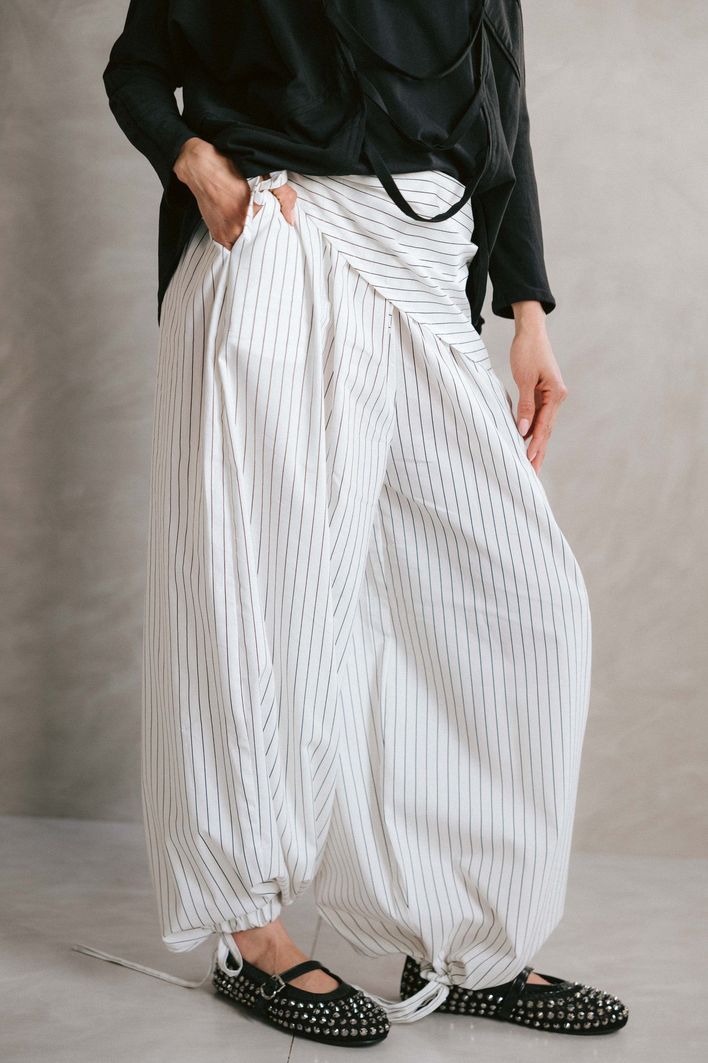 Stripped ease pants