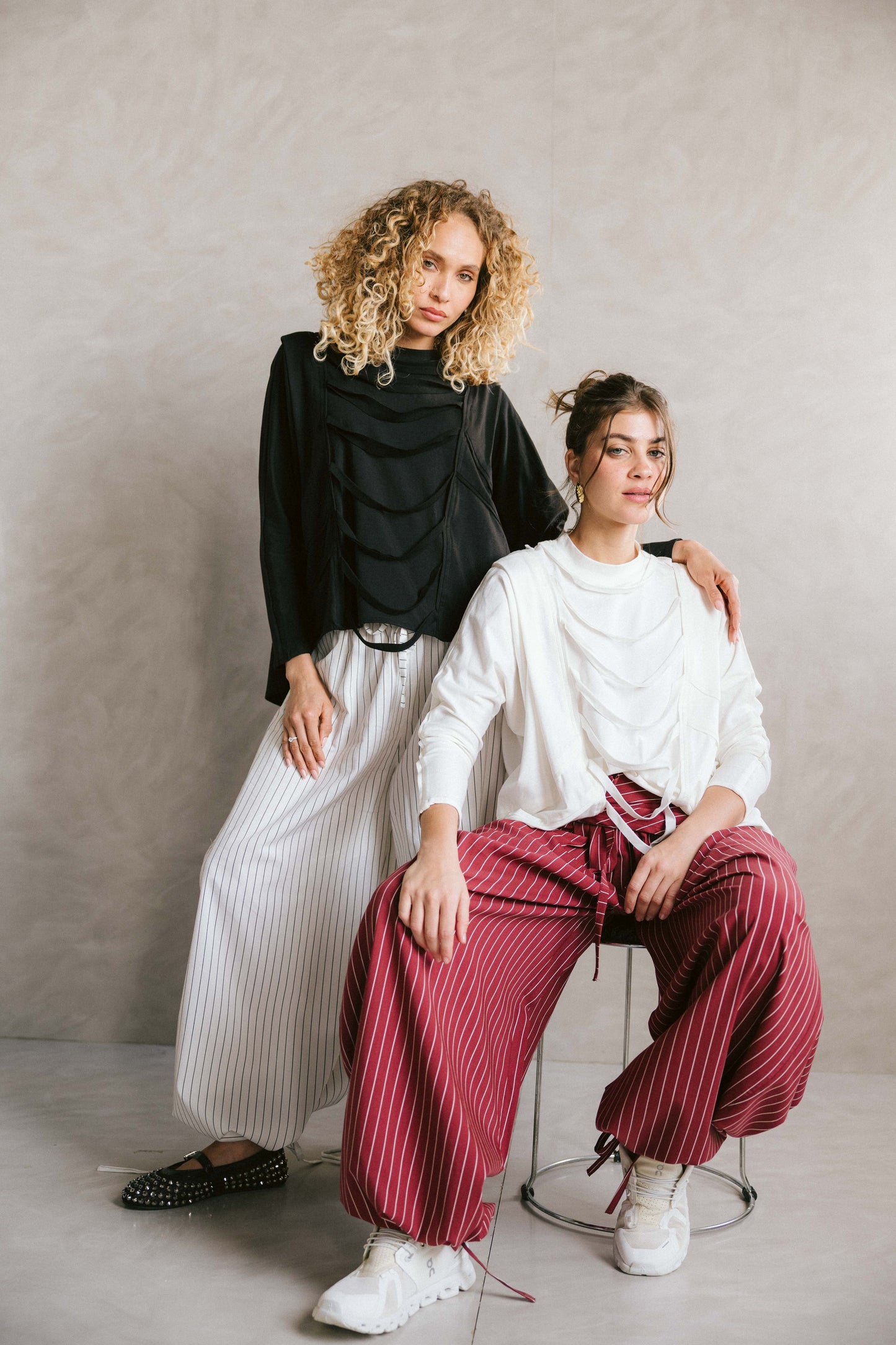 Stripped ease pants