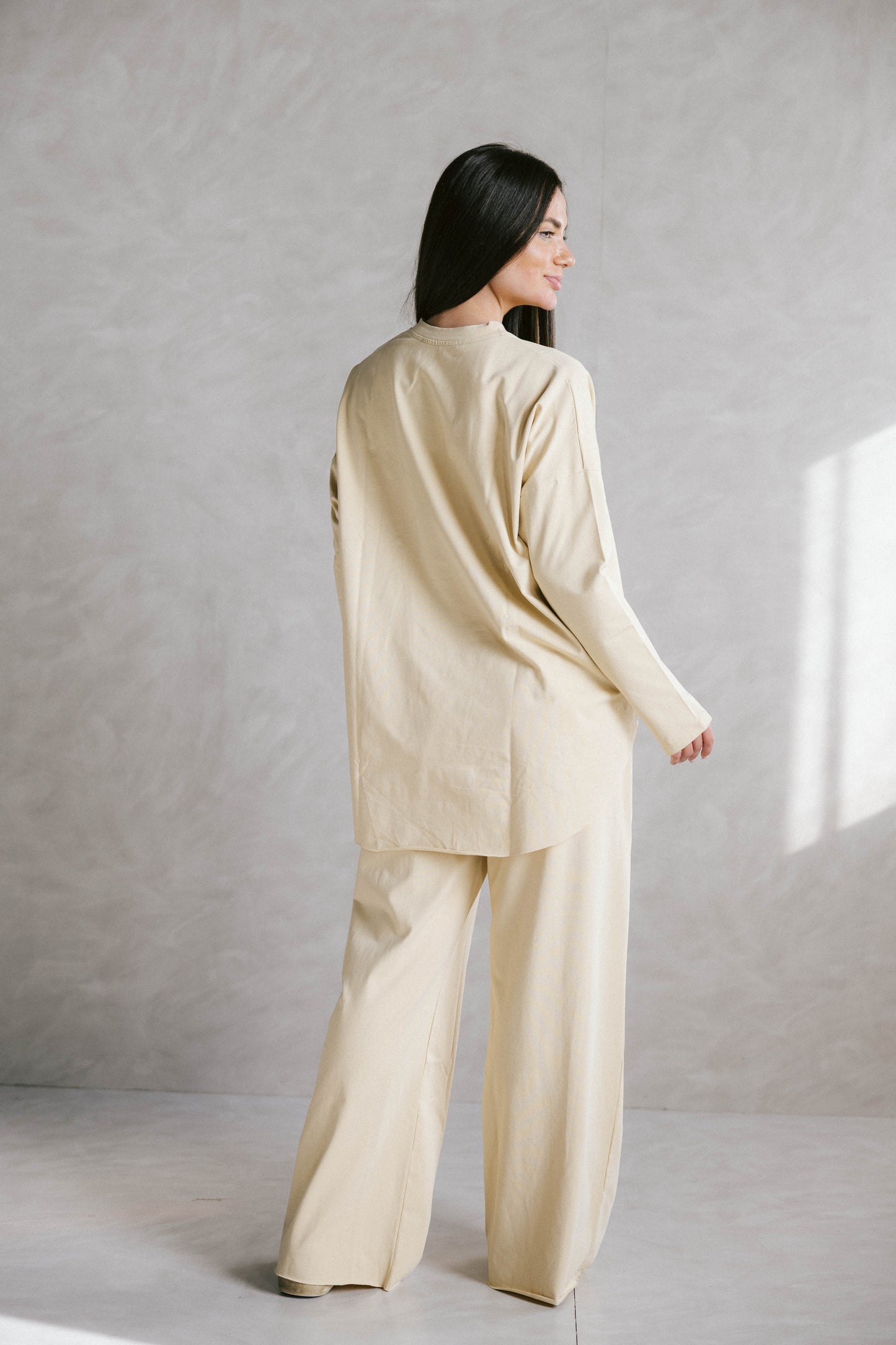 Unfinished cotton set - beige