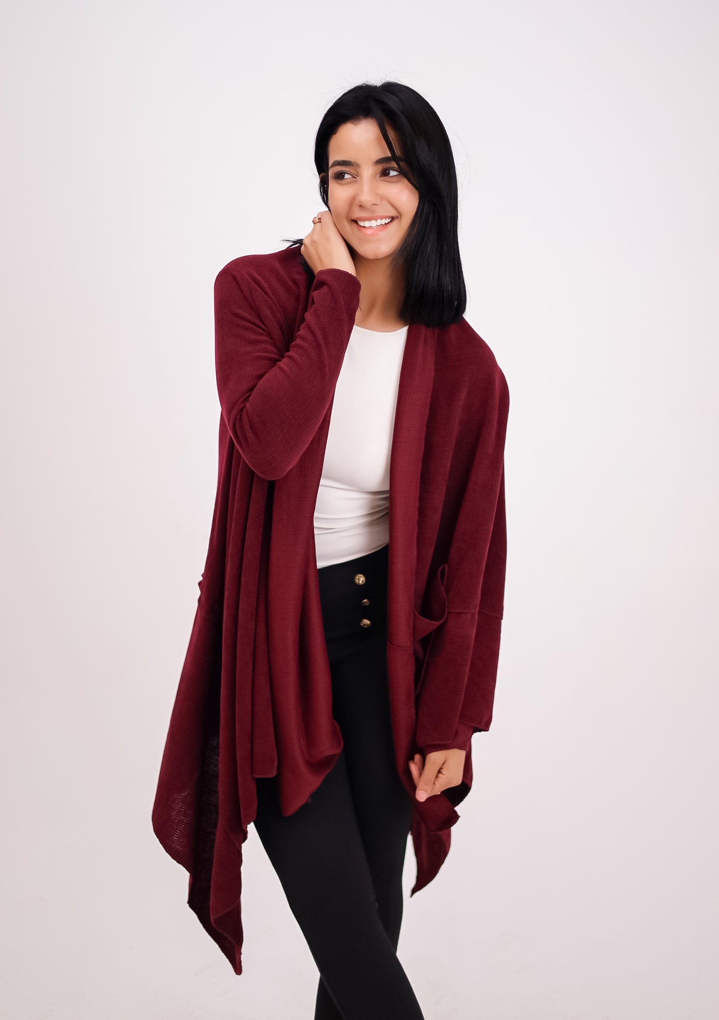 Asymmetrical knit cardigan