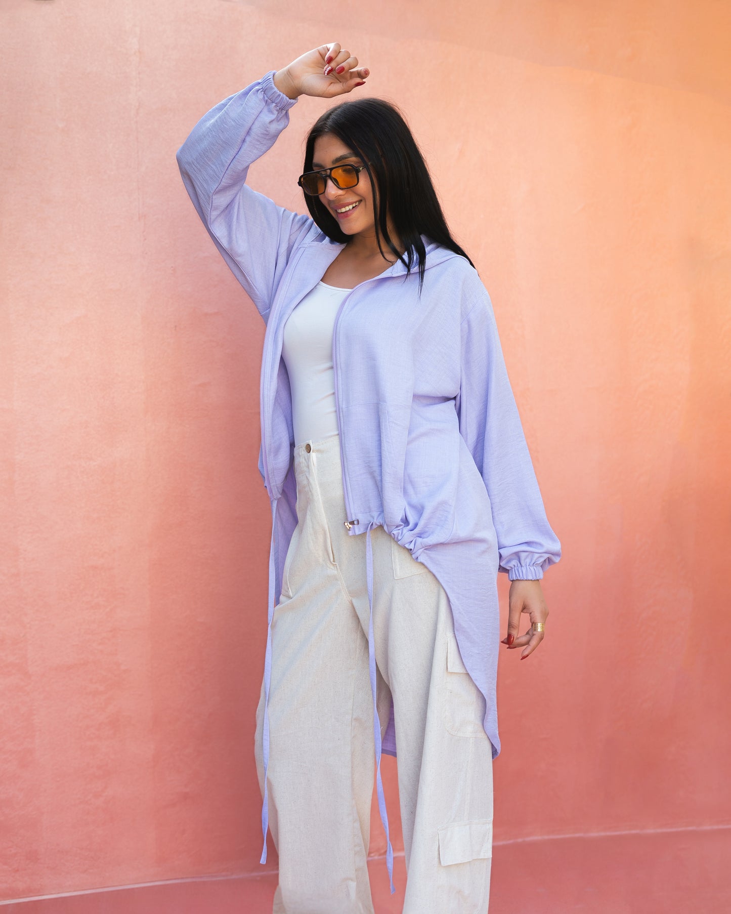 High law zipper cardigan