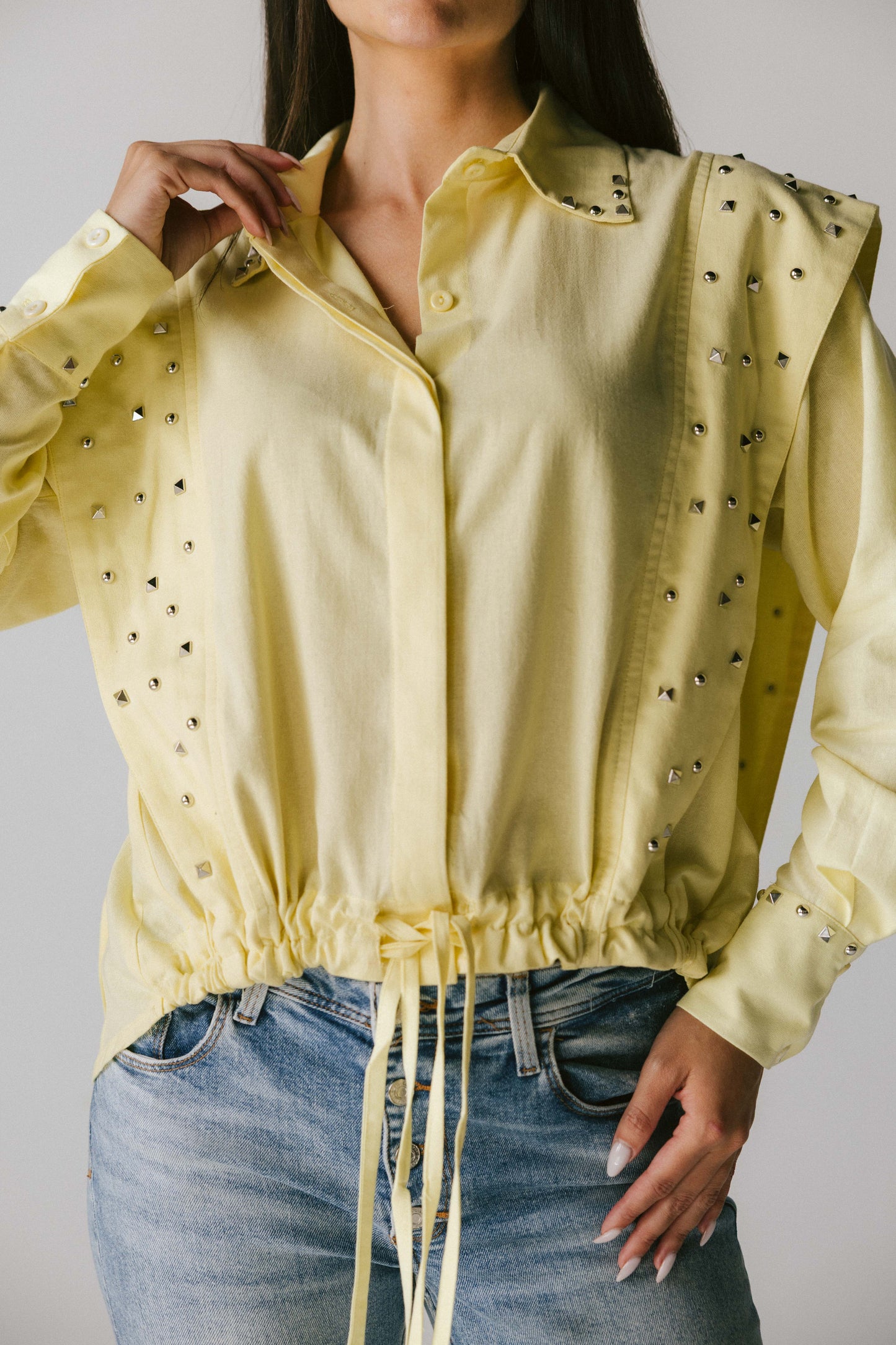 Studded linen shirt