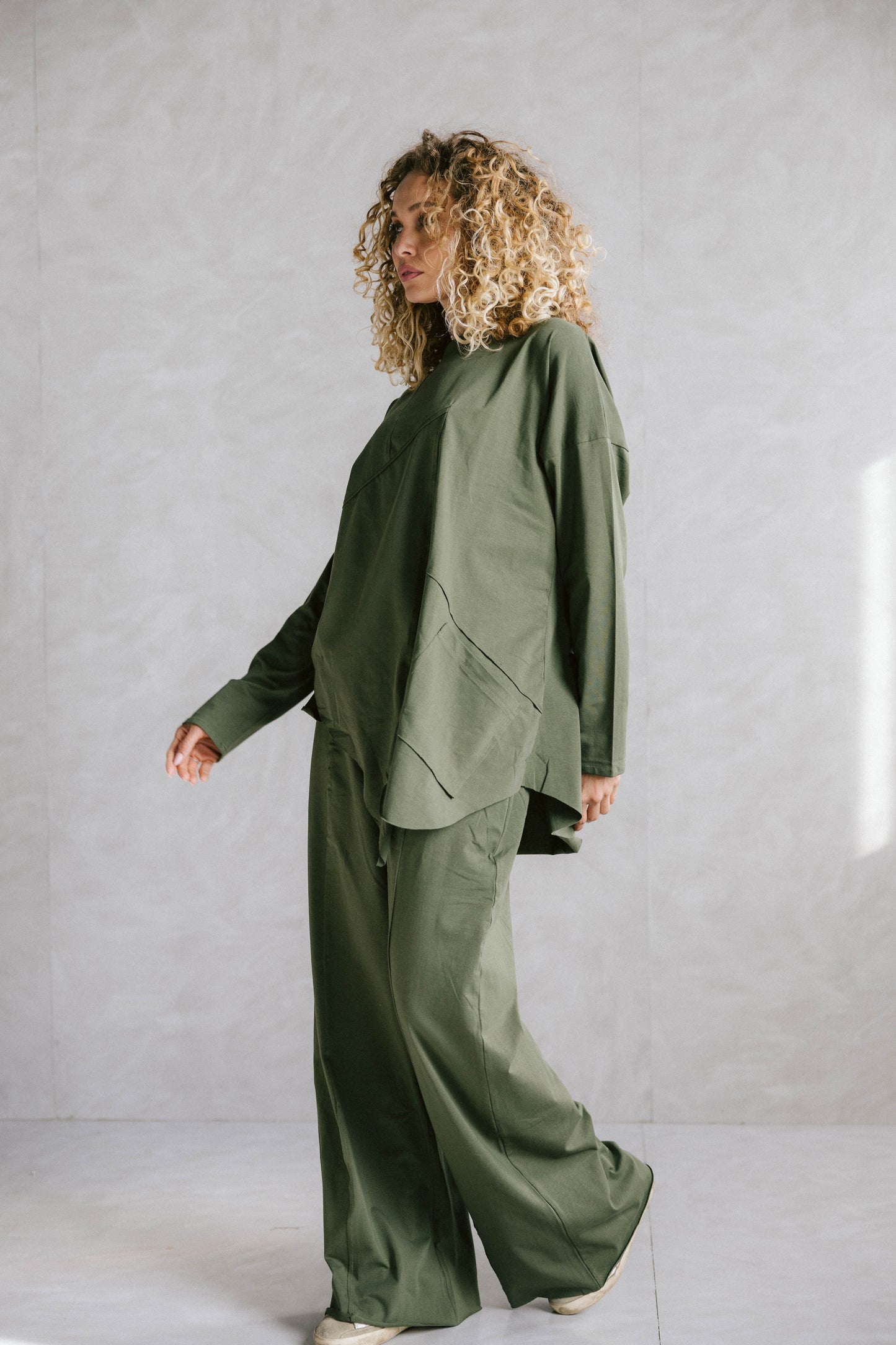 Unfinished cotton set - olive