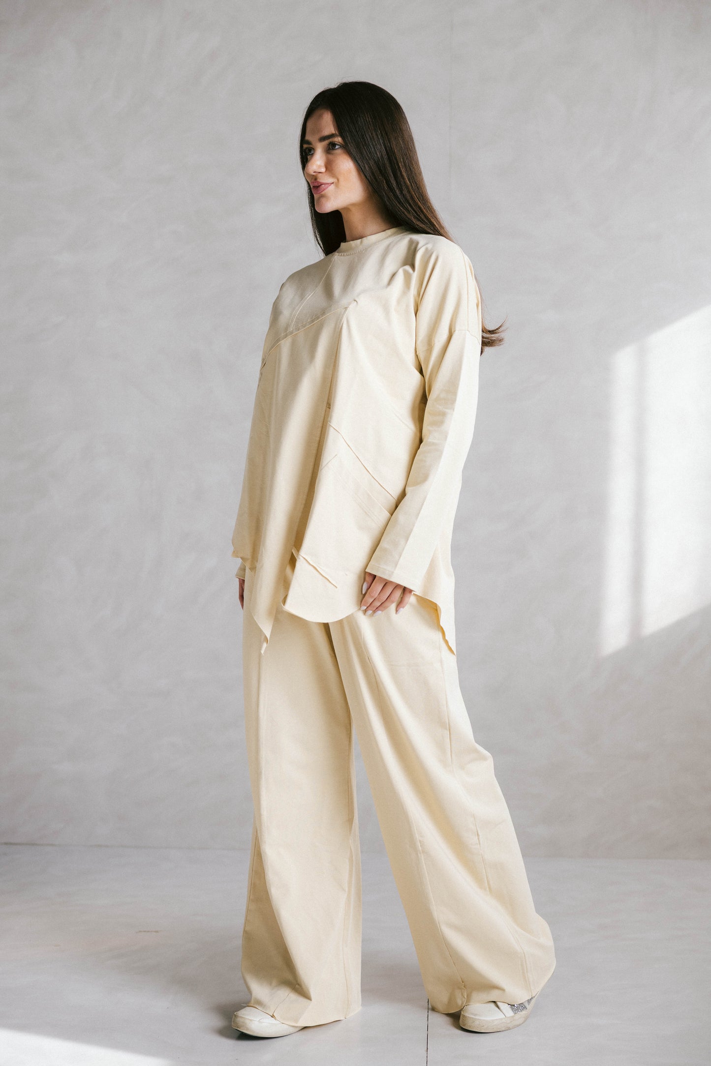 Unfinished cotton set - beige