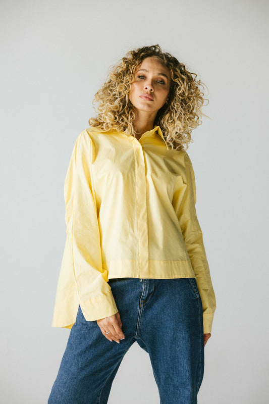 Ruched back shirt - yellow