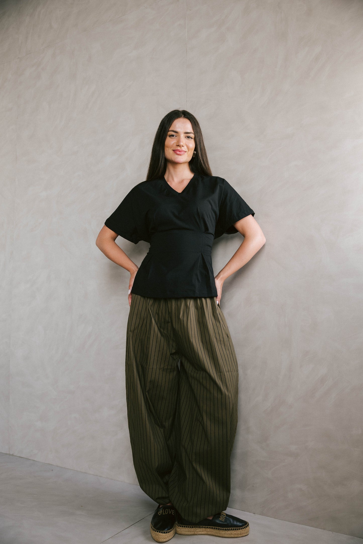 Stripped ease pants