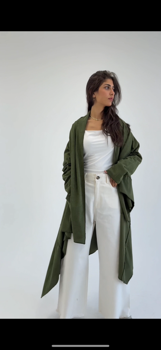 Gabardine wide leg pants