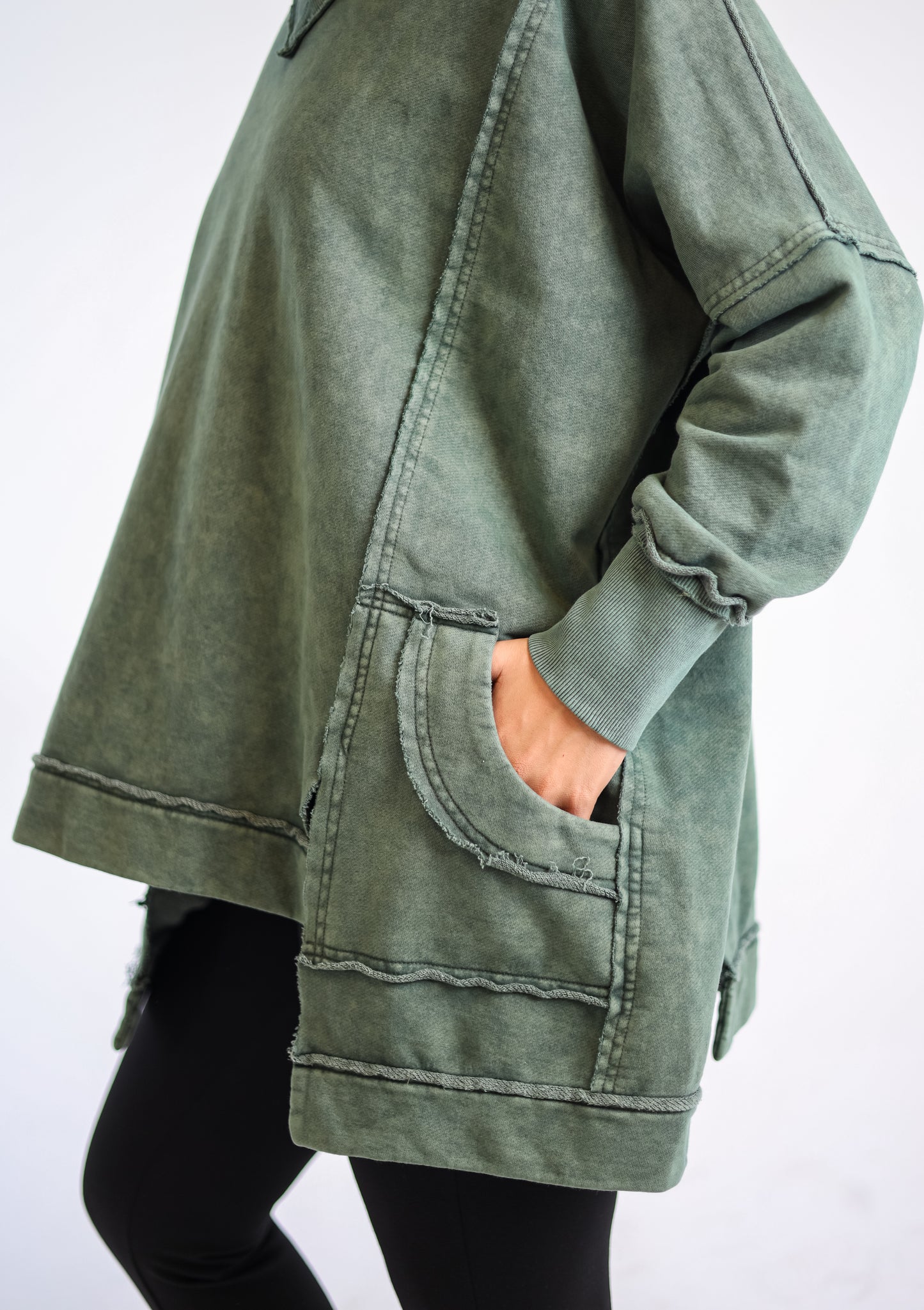 Washed sweatshirt - Olive
