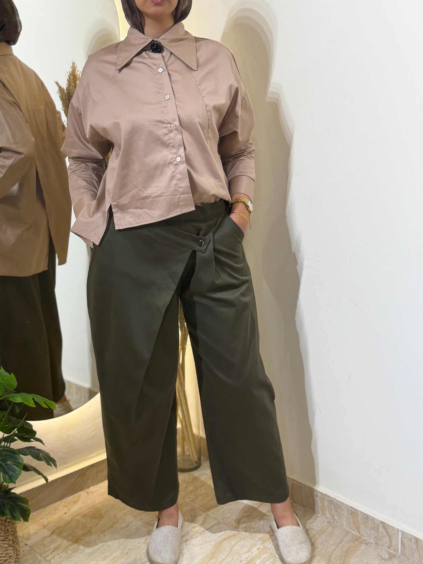Wrapline gabardeen pants