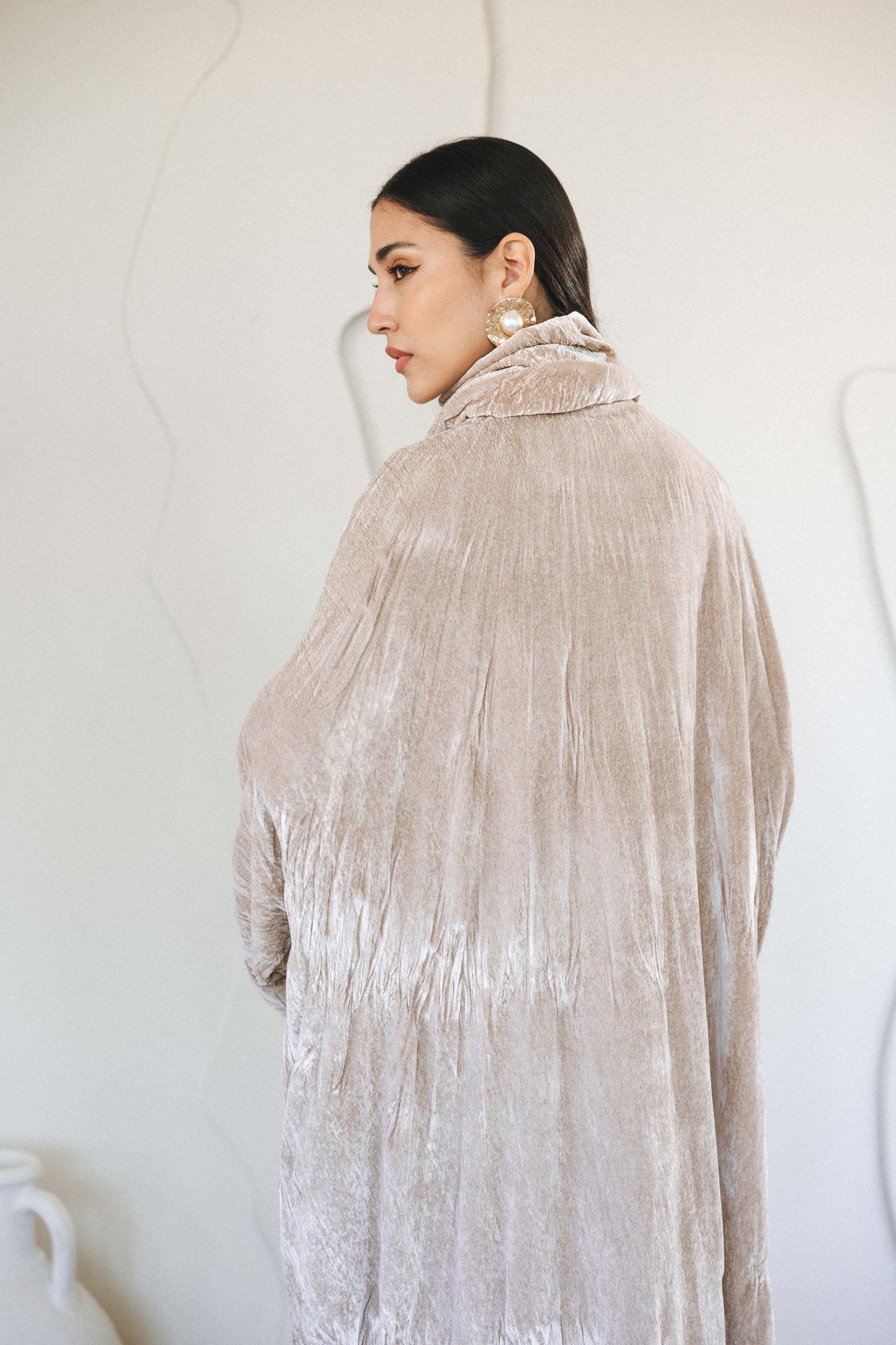 VELVET SERENITY KAFTAN - BEIGE