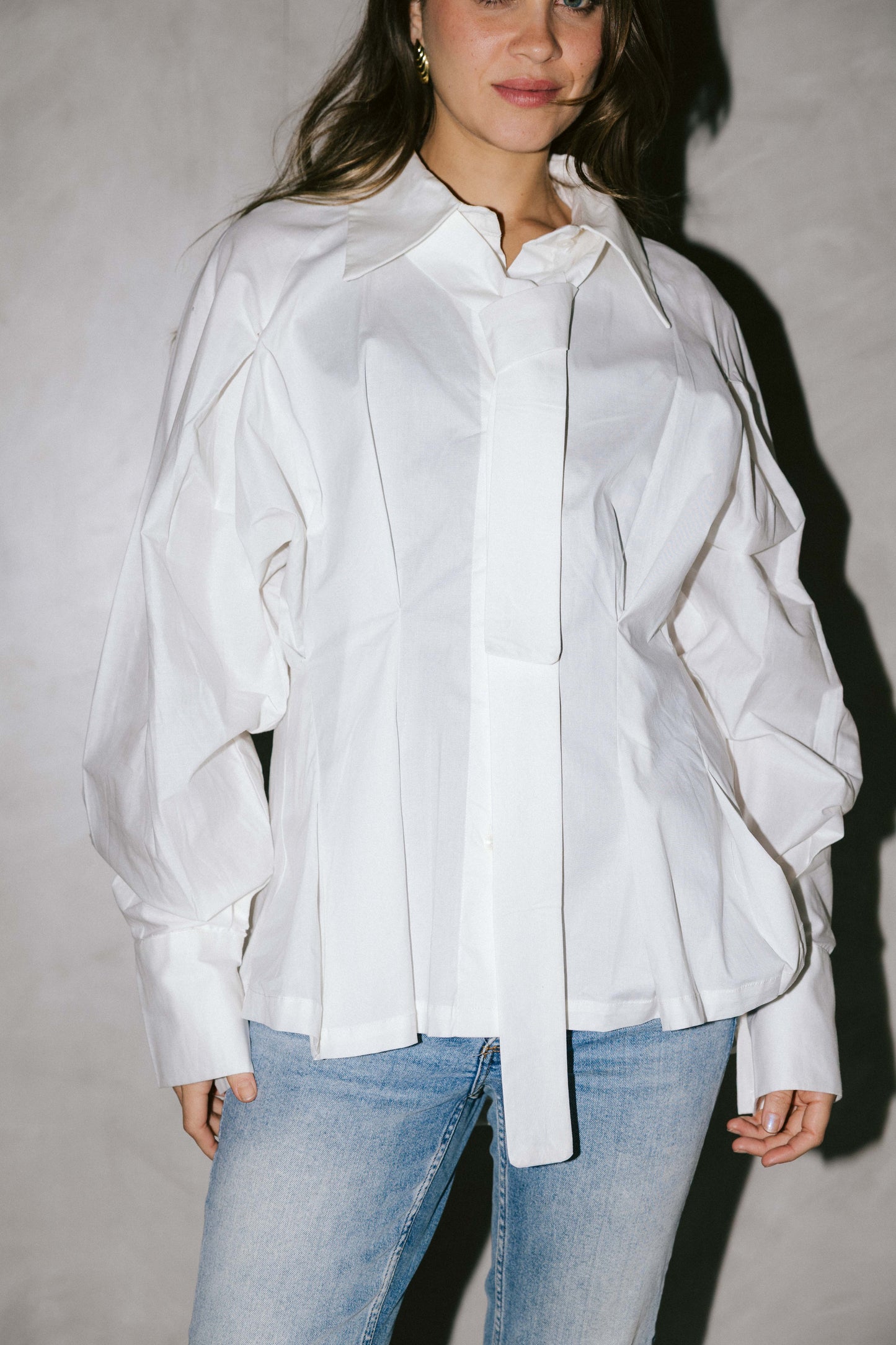 Waistline poplin shirt