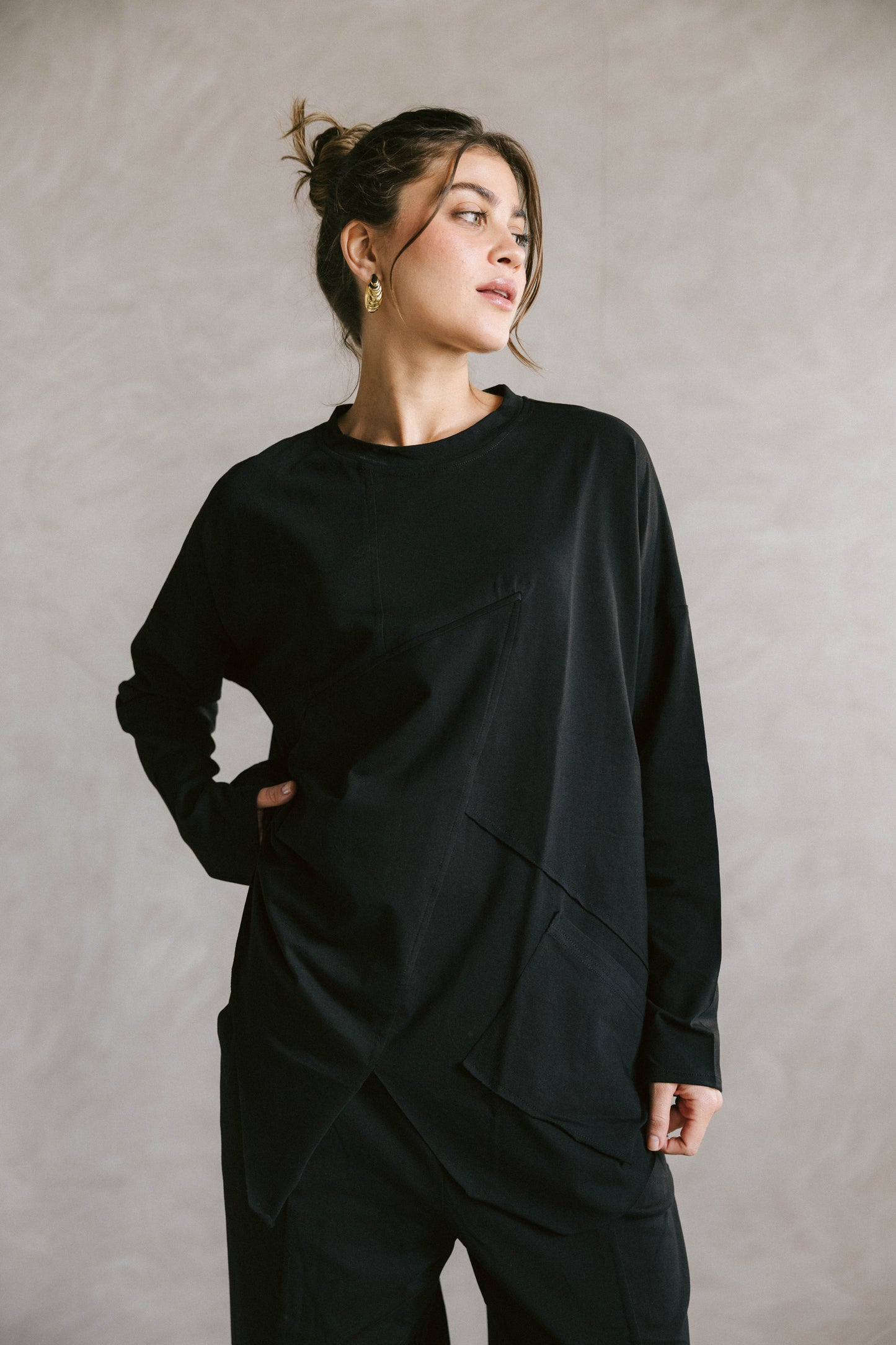 Unfinished cotton set - black