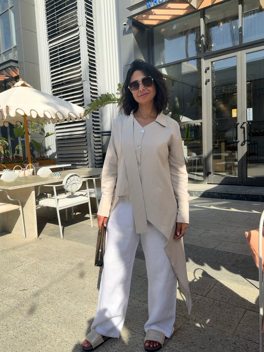 Asymmetric linen shirt