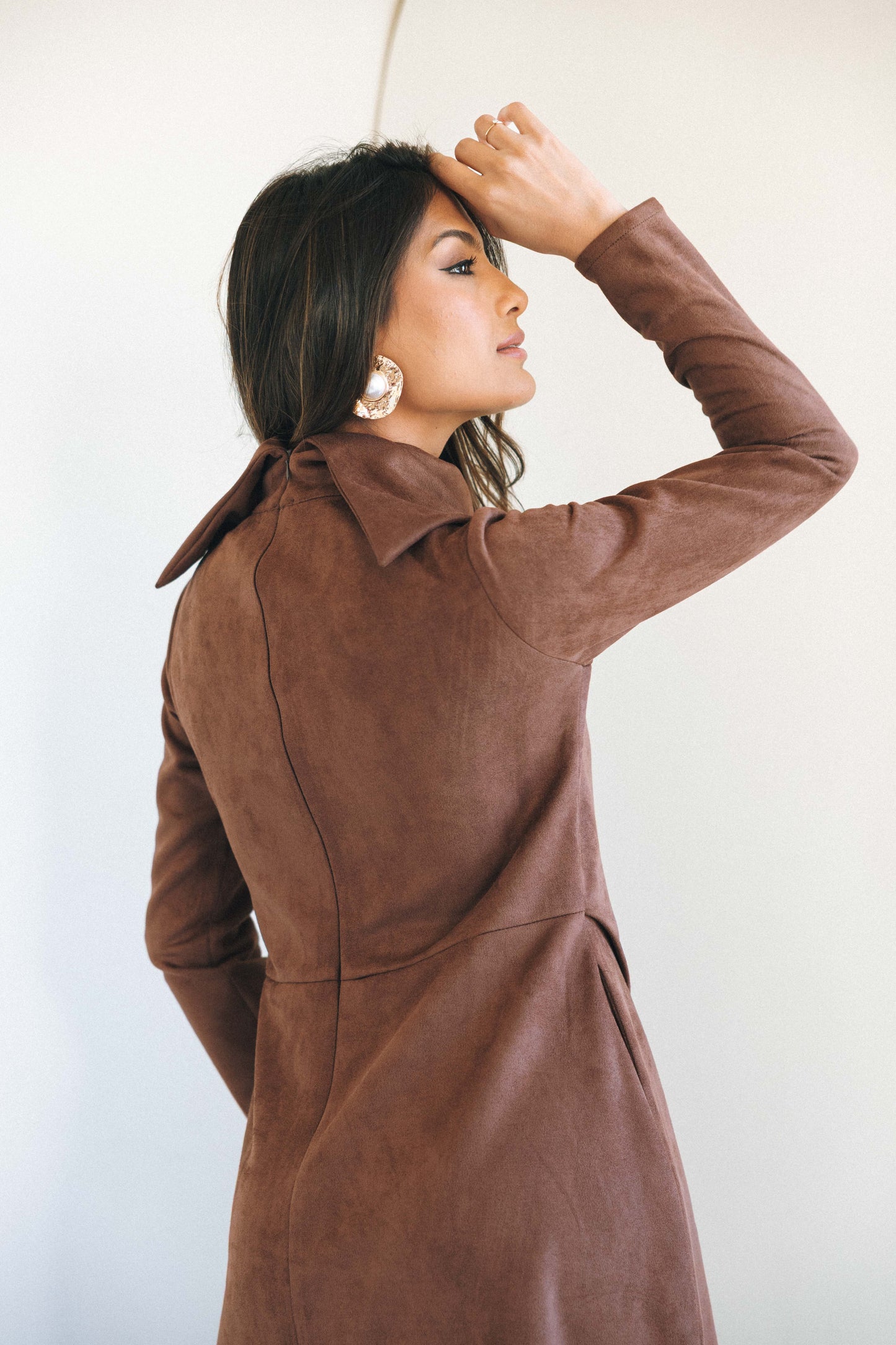 ASYMMETRICAL DRESS - BROWN