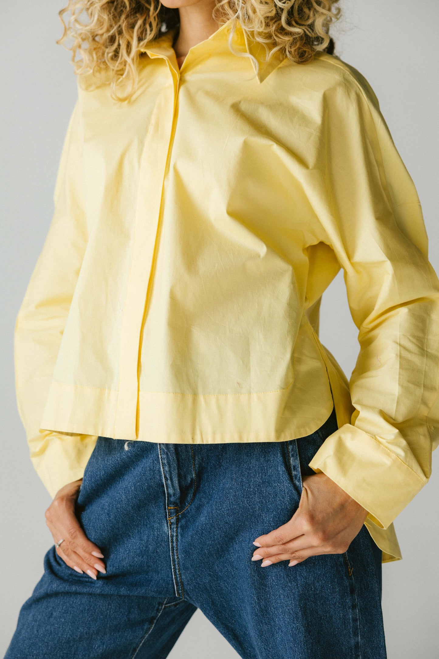 Ruched back shirt - yellow