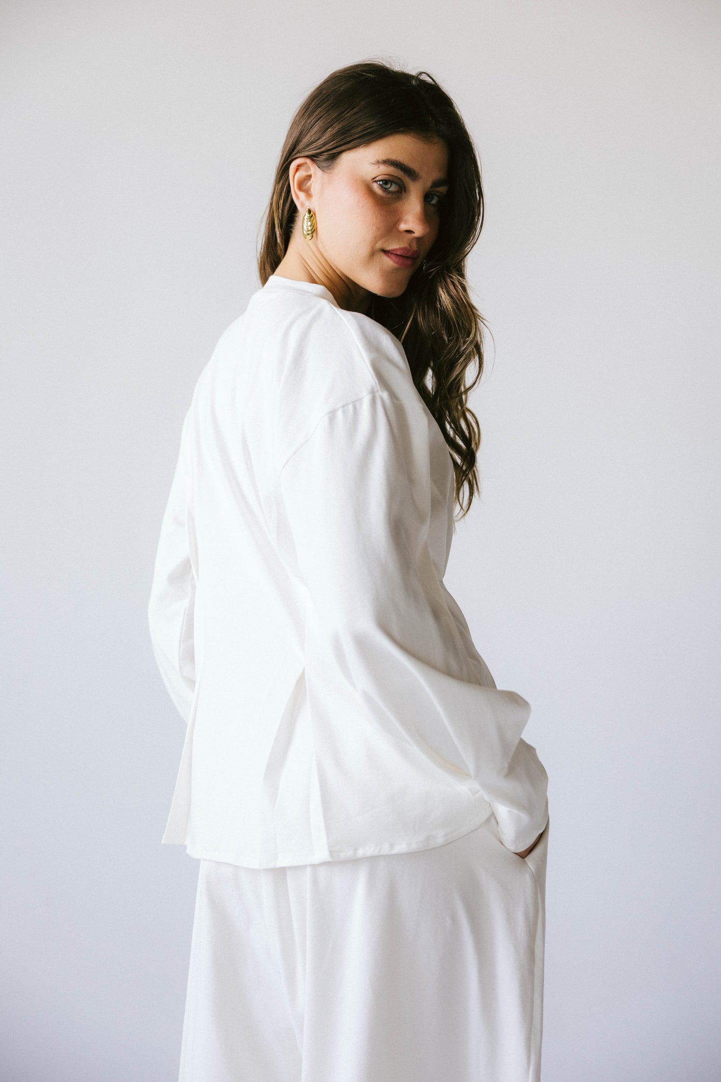 Pleats cotton set - white