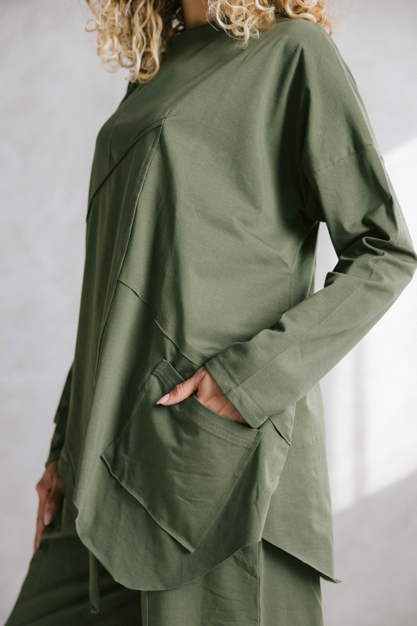 Unfinished cotton set - olive