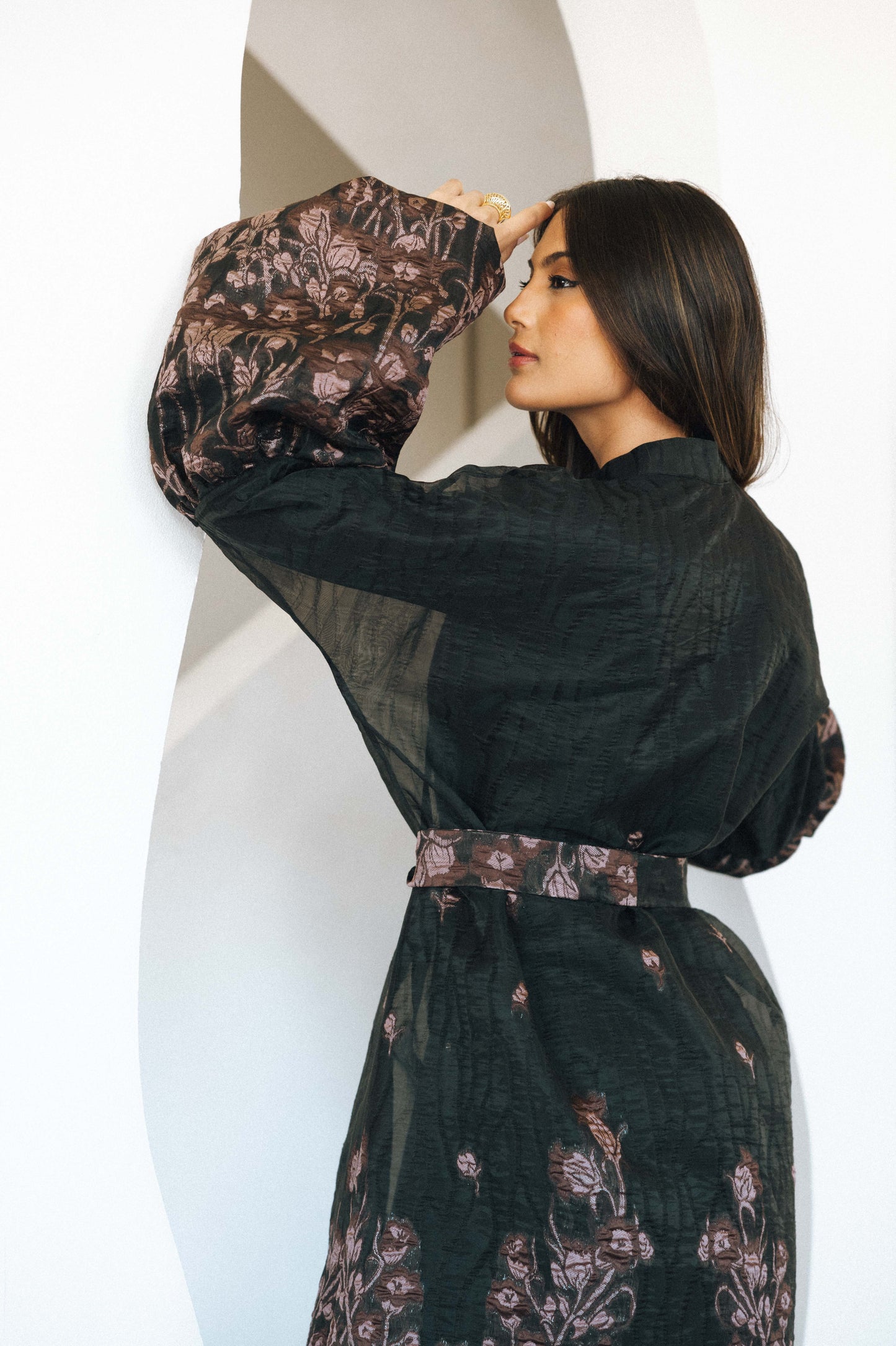 AZZAHRA  KAFTAN - BURGUNDY