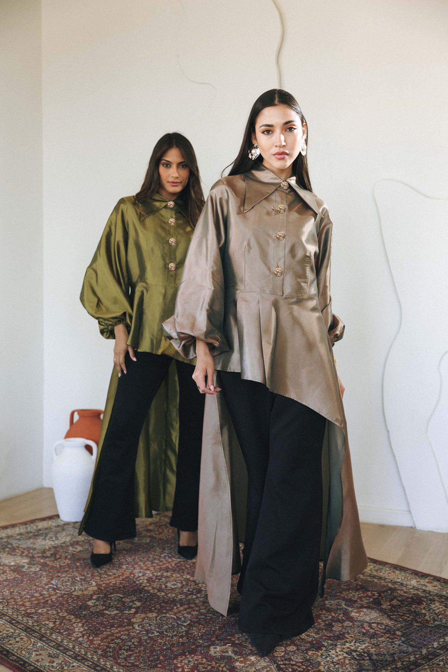 FLOW TAFFETA TOP - GOLD
