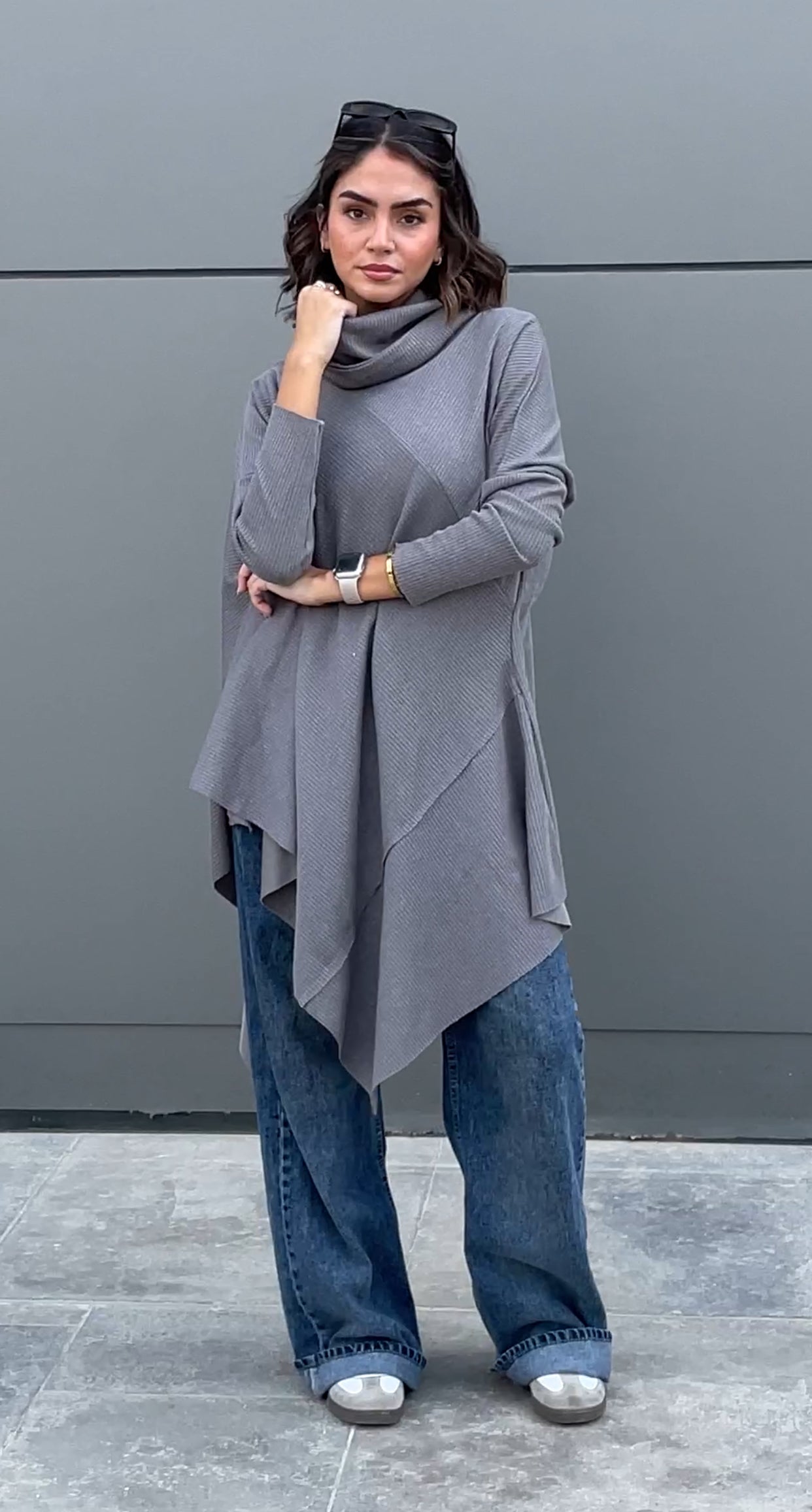 Asymmetric wool Top