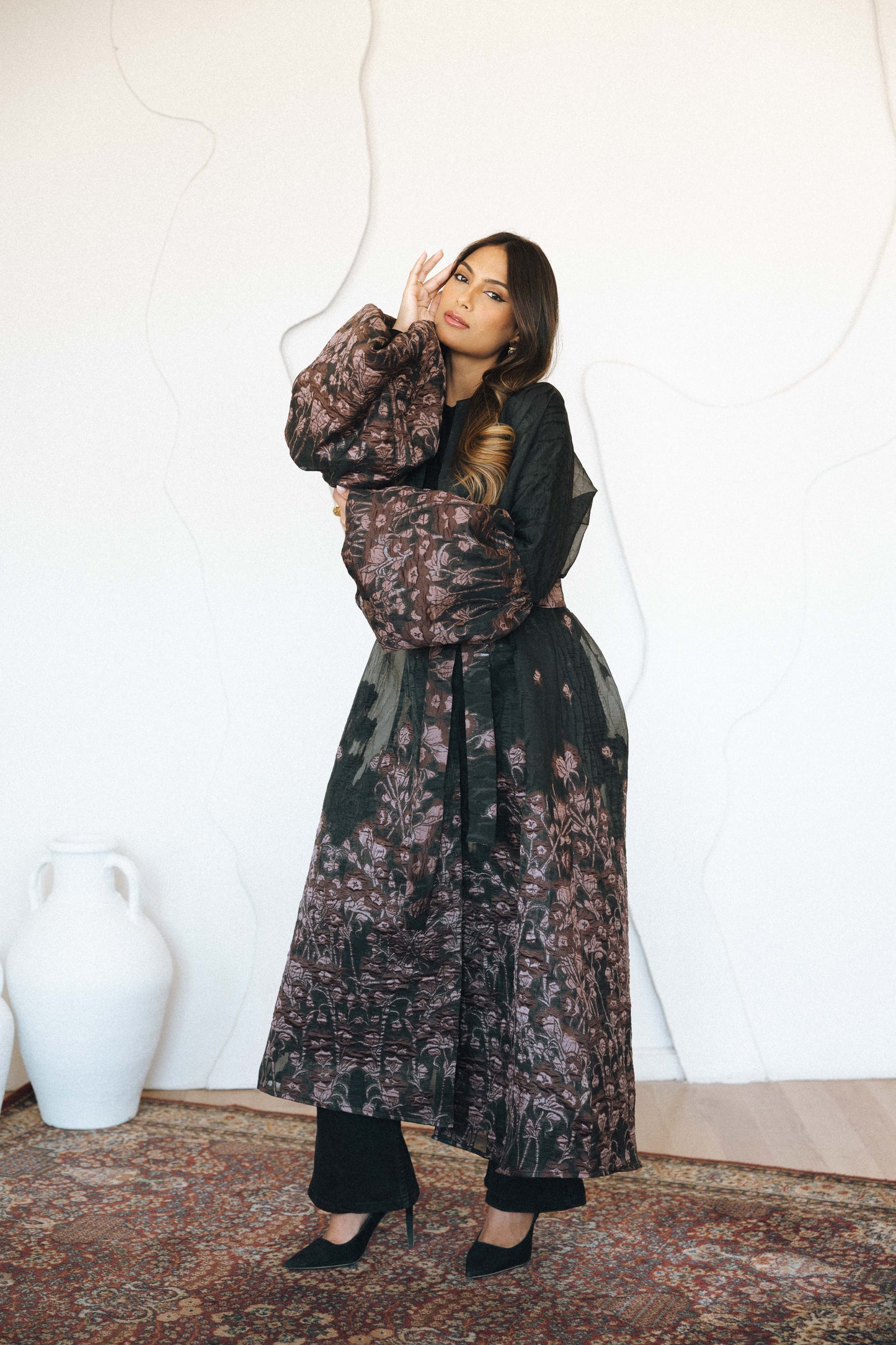 AZZAHRA  KAFTAN - BURGUNDY