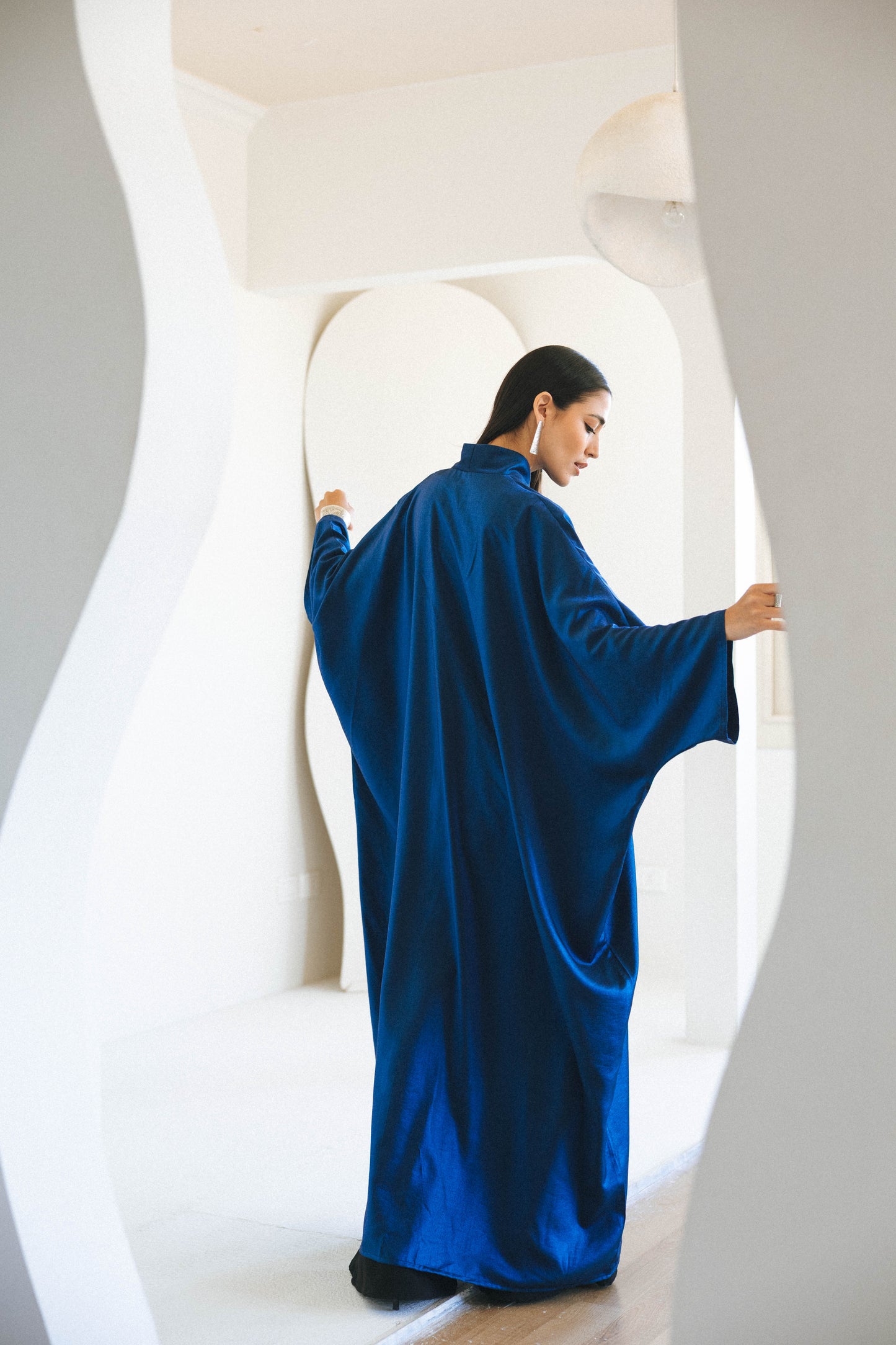 VELOUR FLOW KAFTAN- ROYAL BLUE