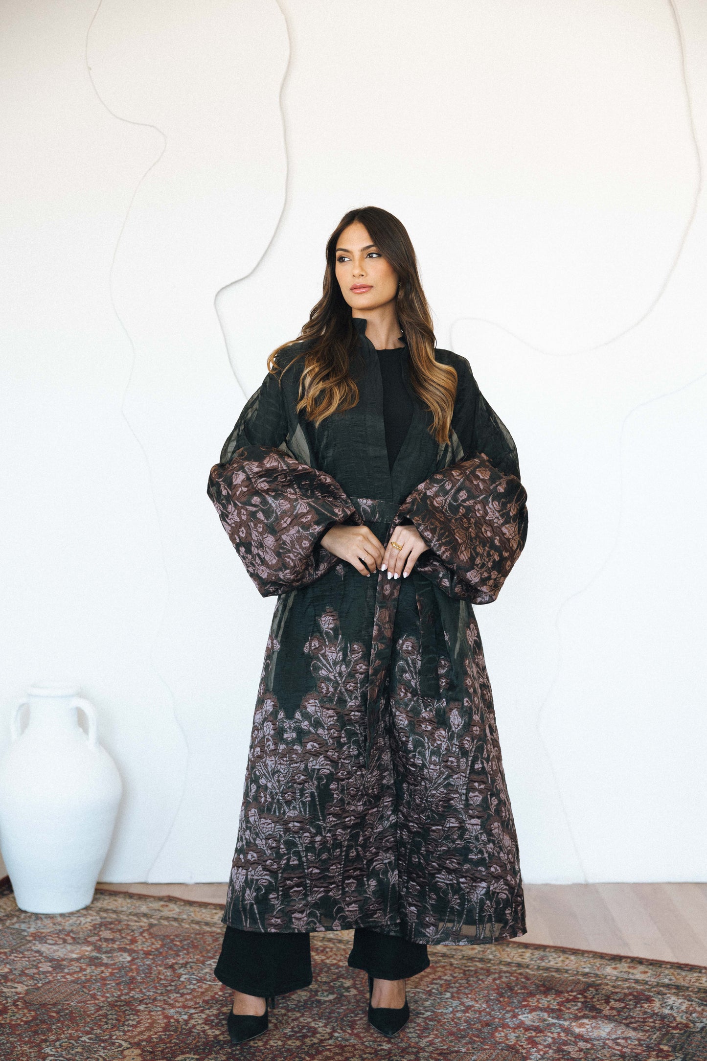 AZZAHRA  KAFTAN - BURGUNDY