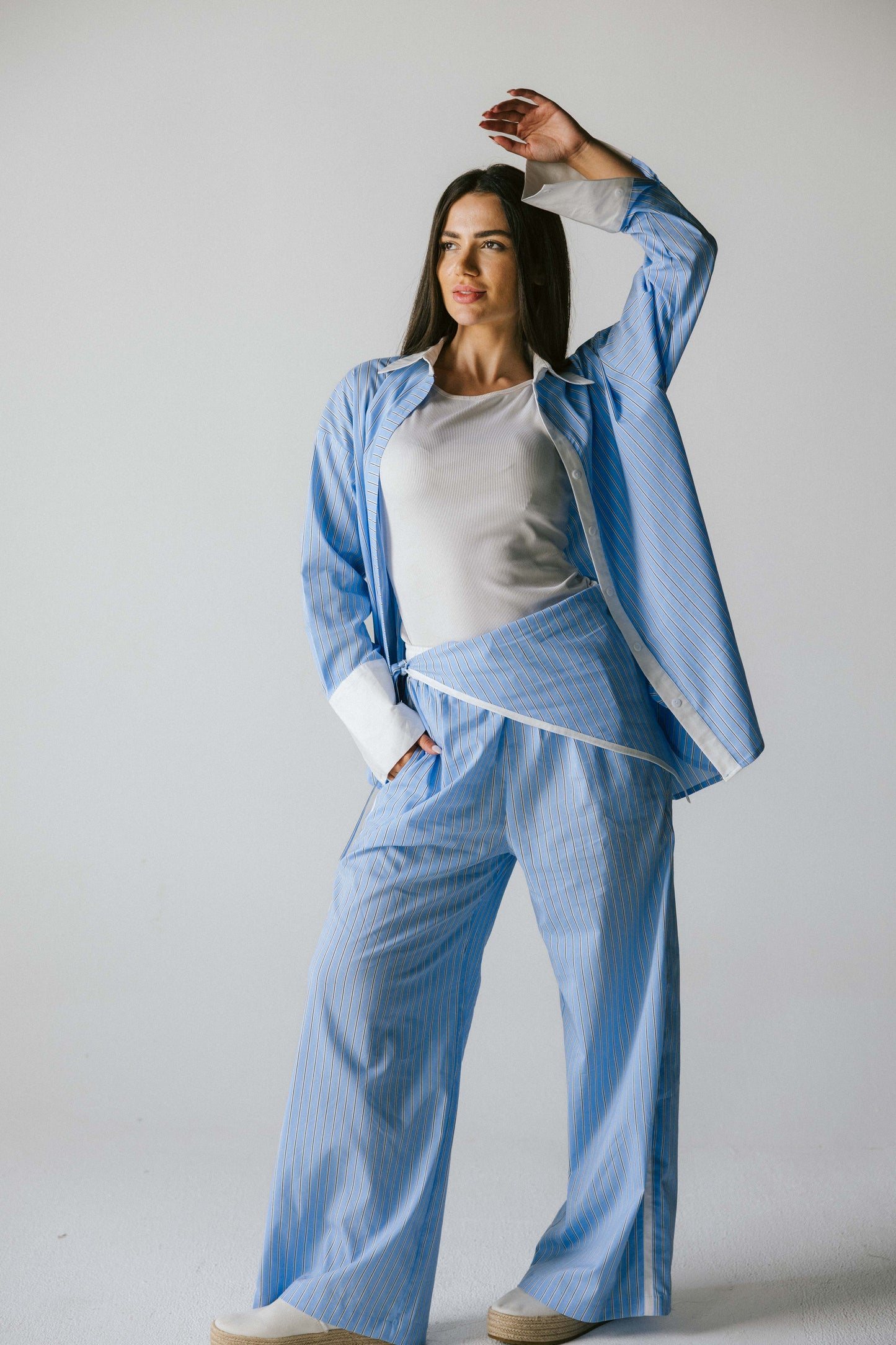 The Icon Stripe Set - baby blue