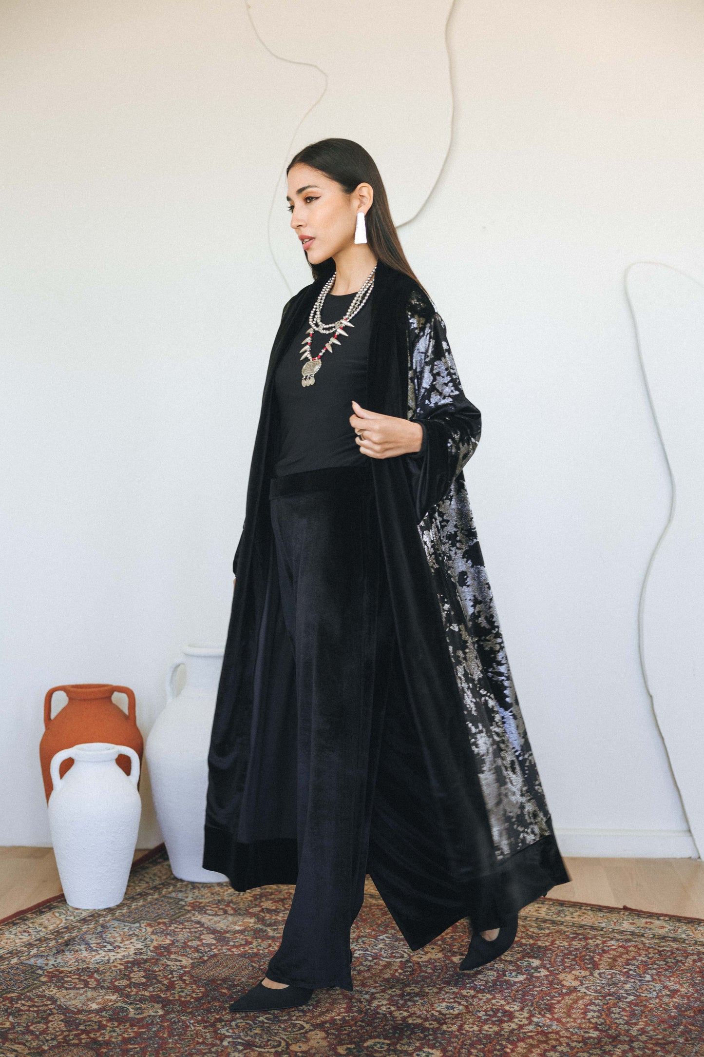 METALLIC CARDIGAN - SILVER