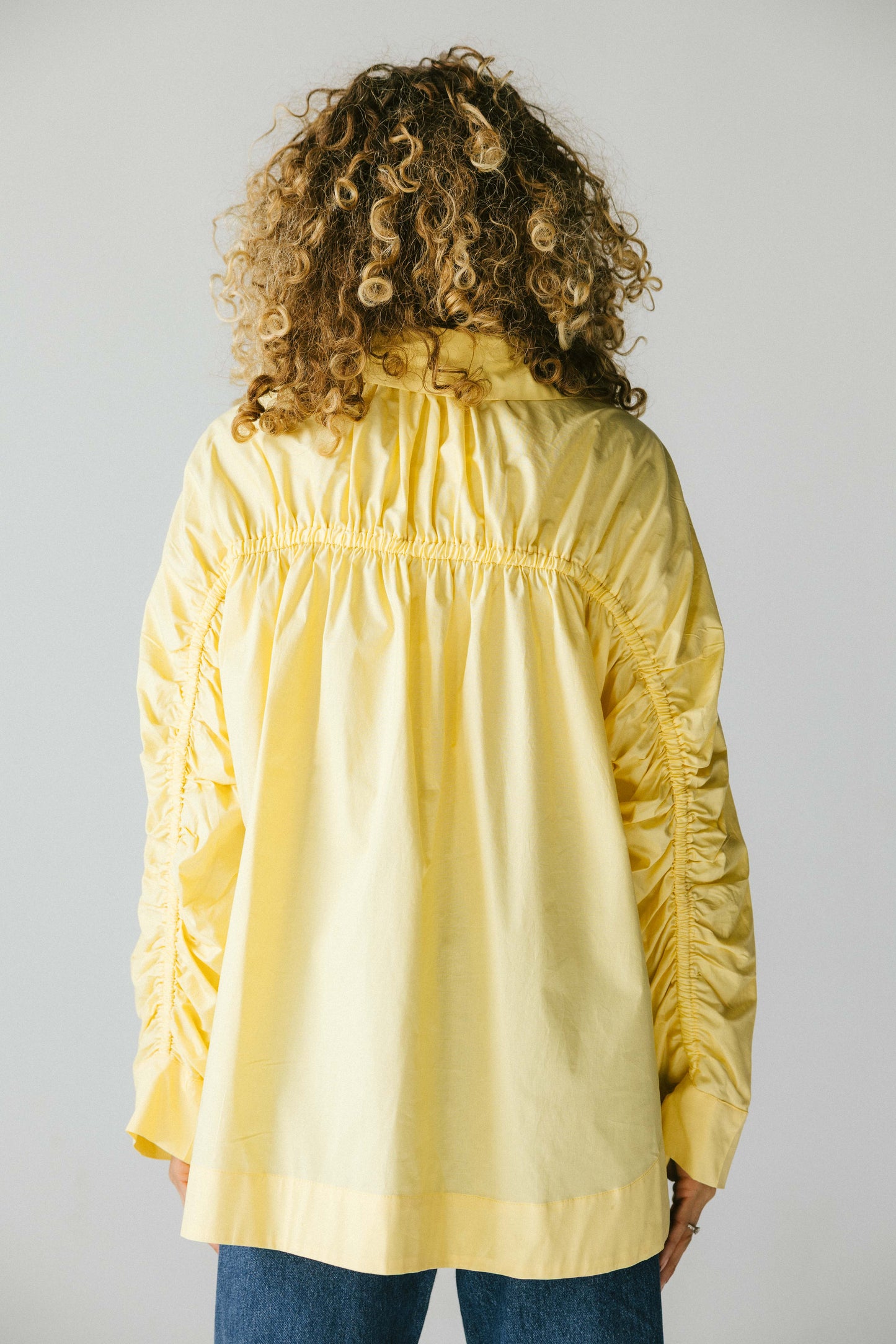 Ruched back shirt - yellow