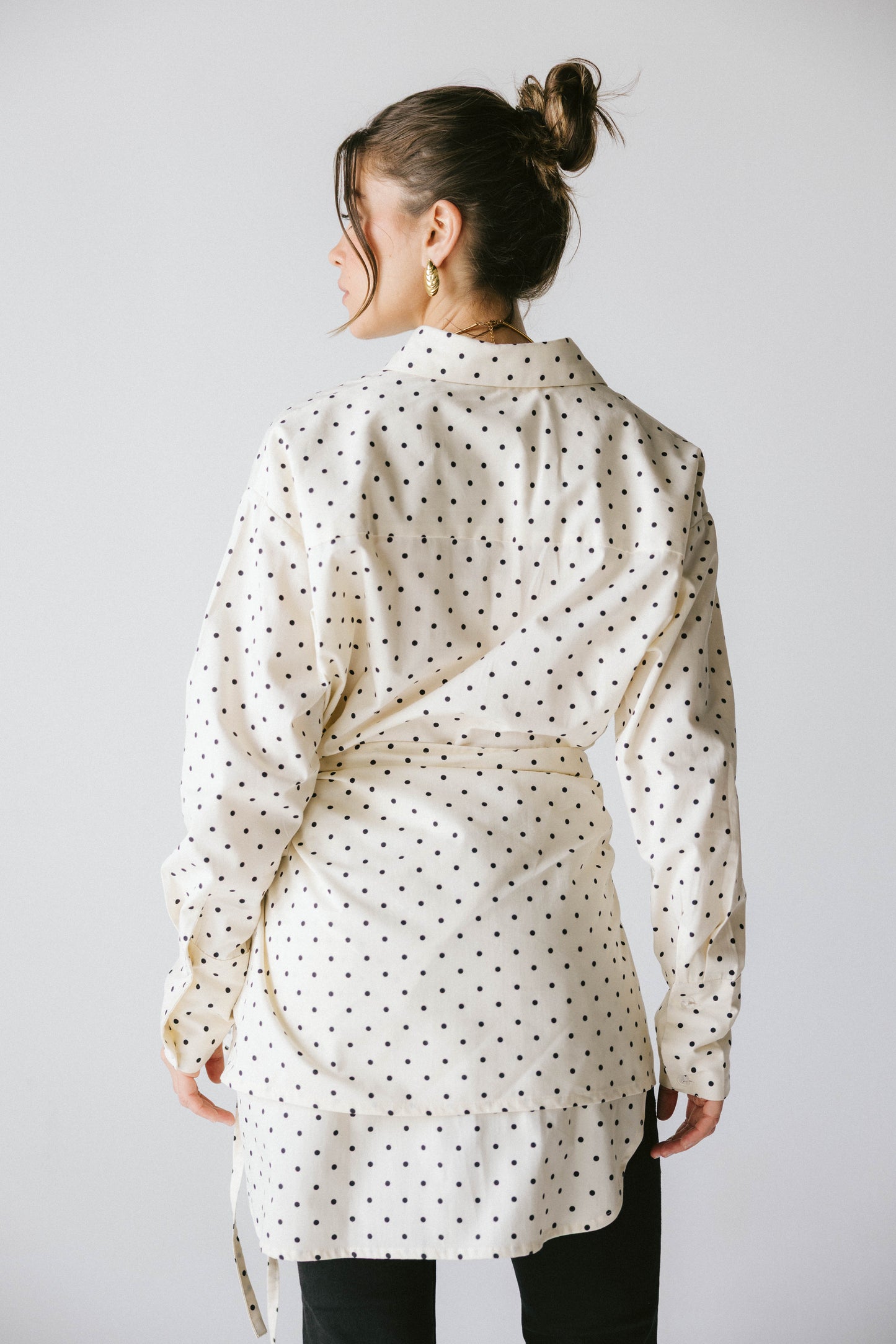 Polka dots poplin shirt