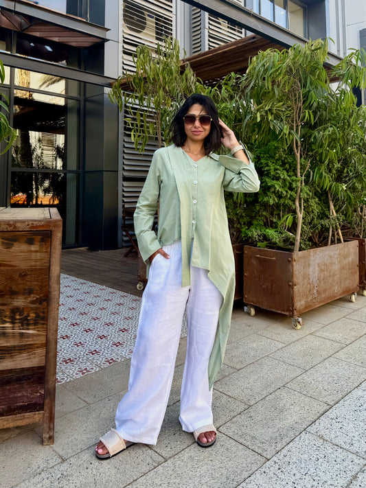 Asymmetric linen shirt