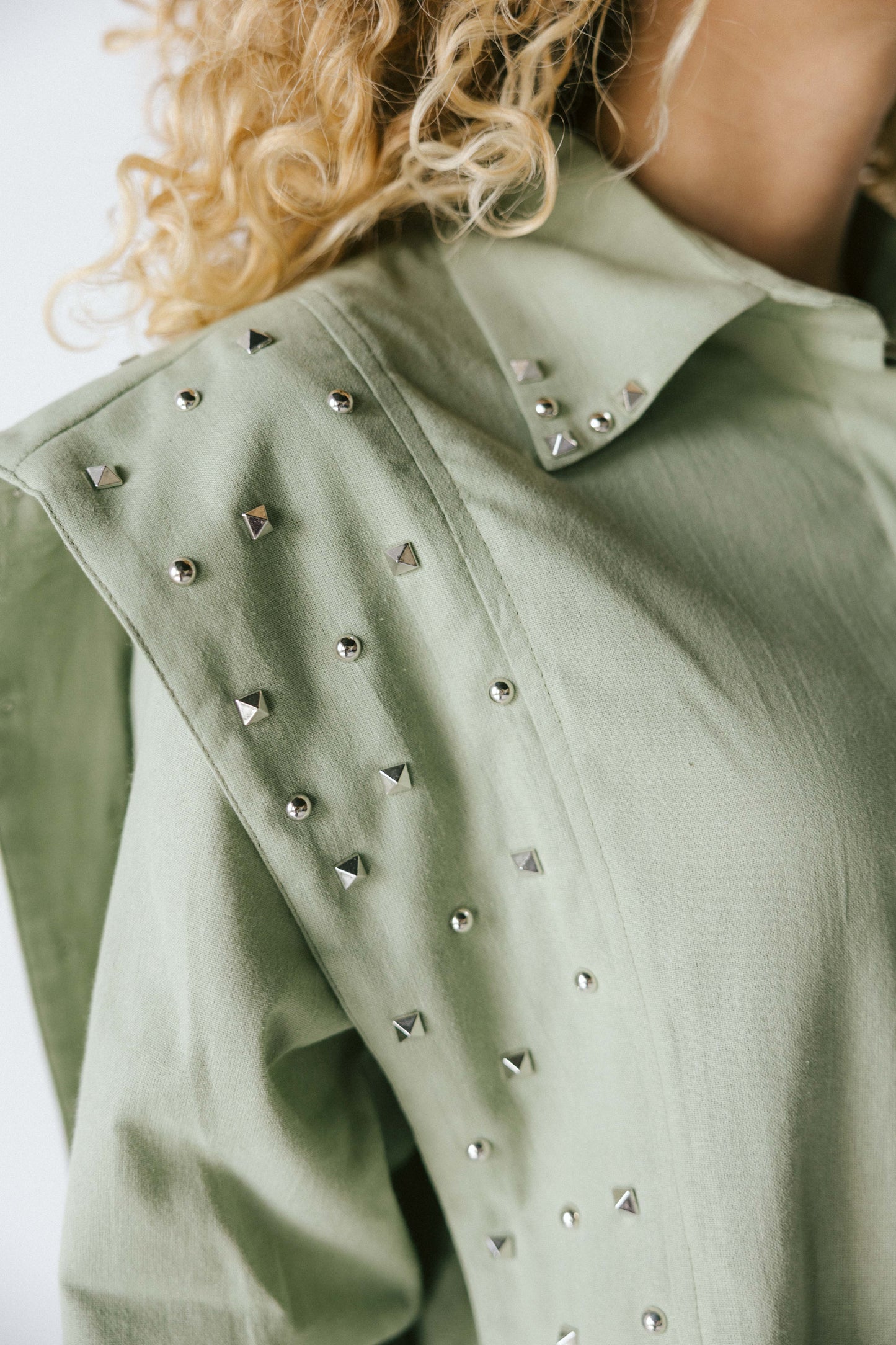 Studded linen shirt