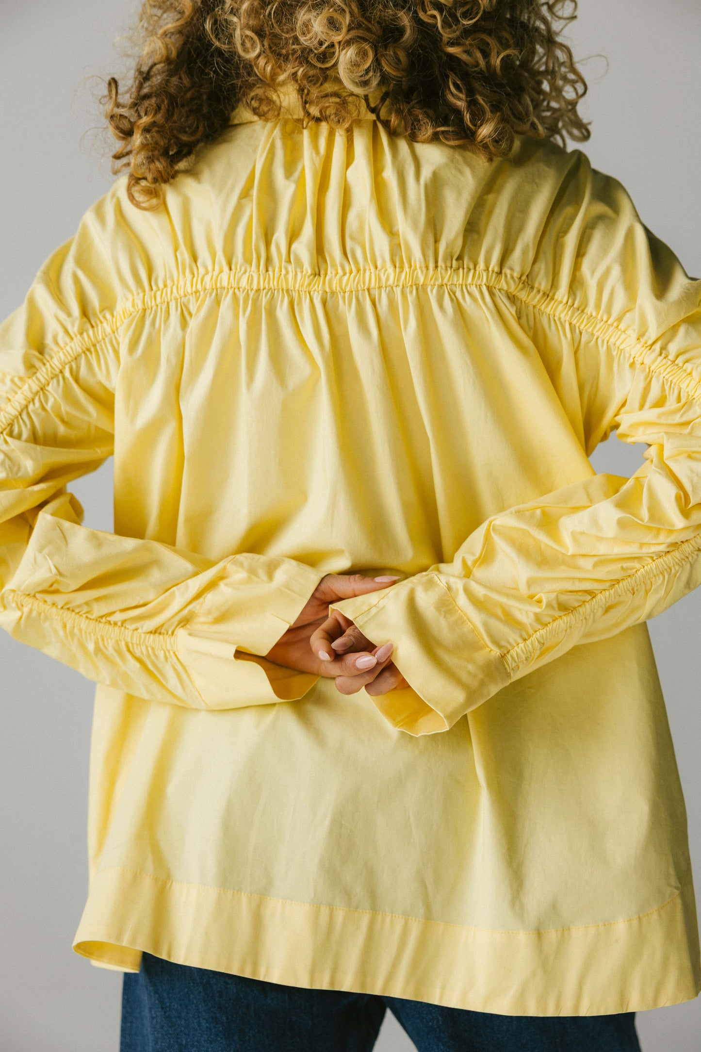 Ruched back shirt - yellow