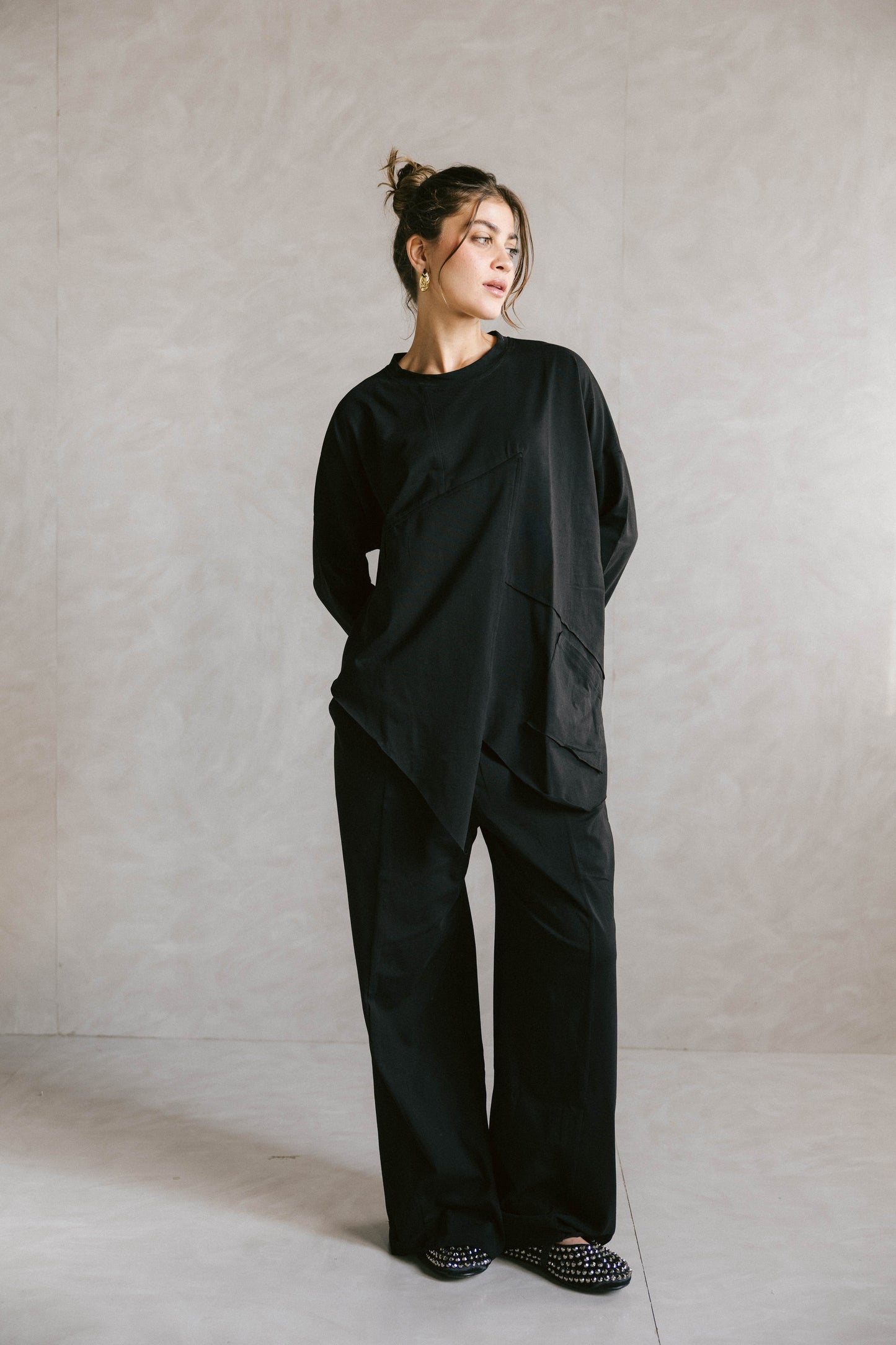 Unfinished cotton set - black